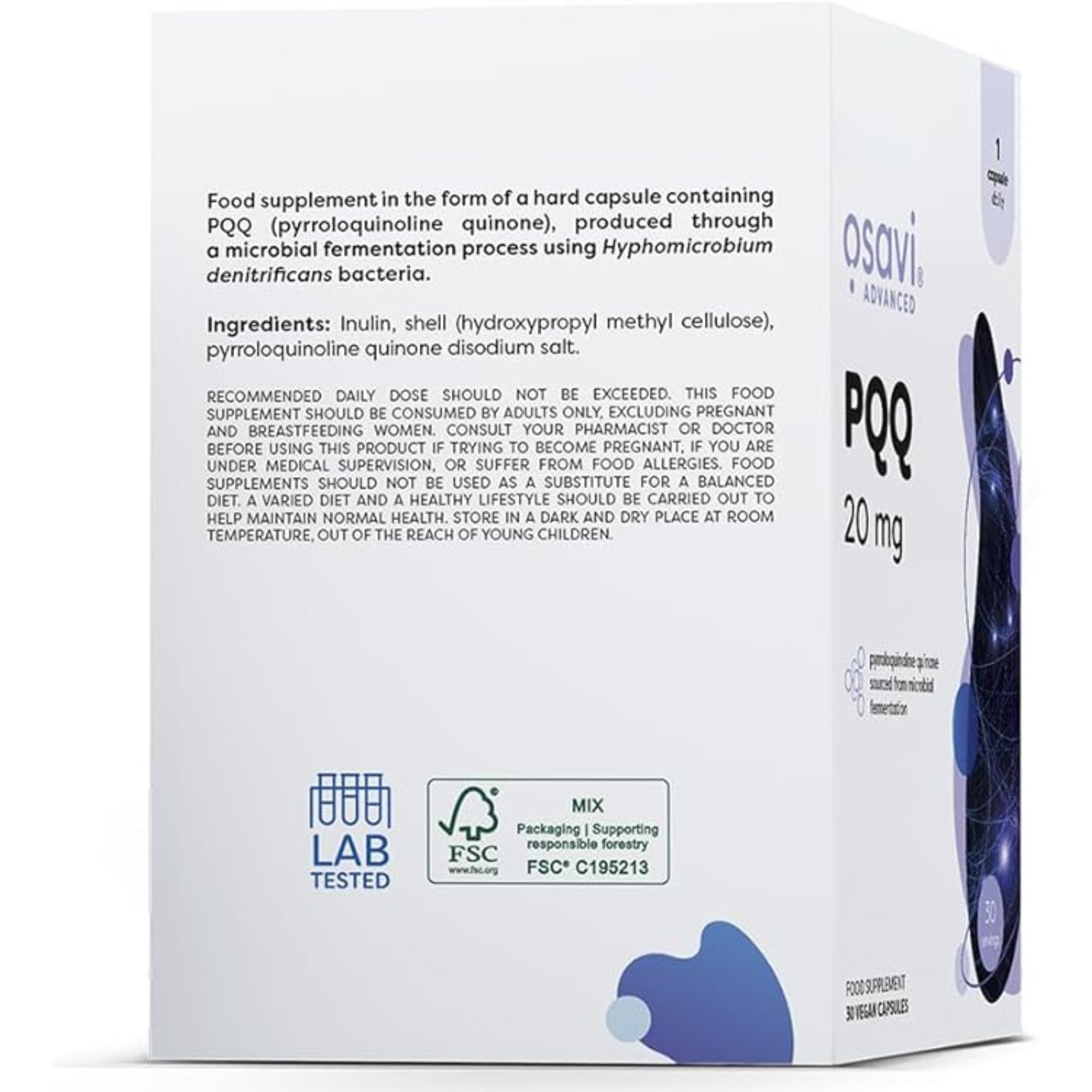 Pyrroloquinolinequinone (PQQ) 20mg | 60 Capsules | Osavi