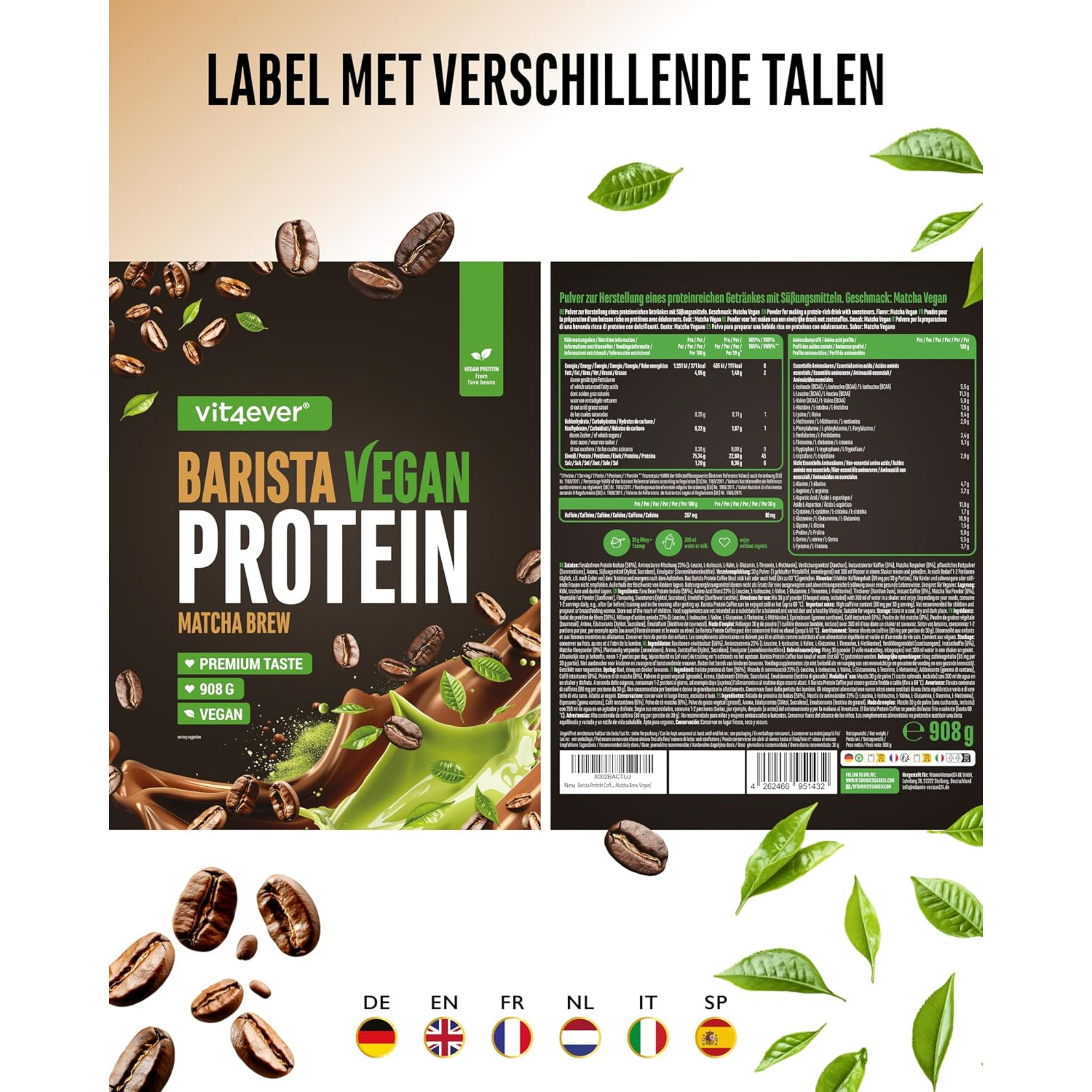 Vegan Barista Whey Matcha - 908g | Vit4ever