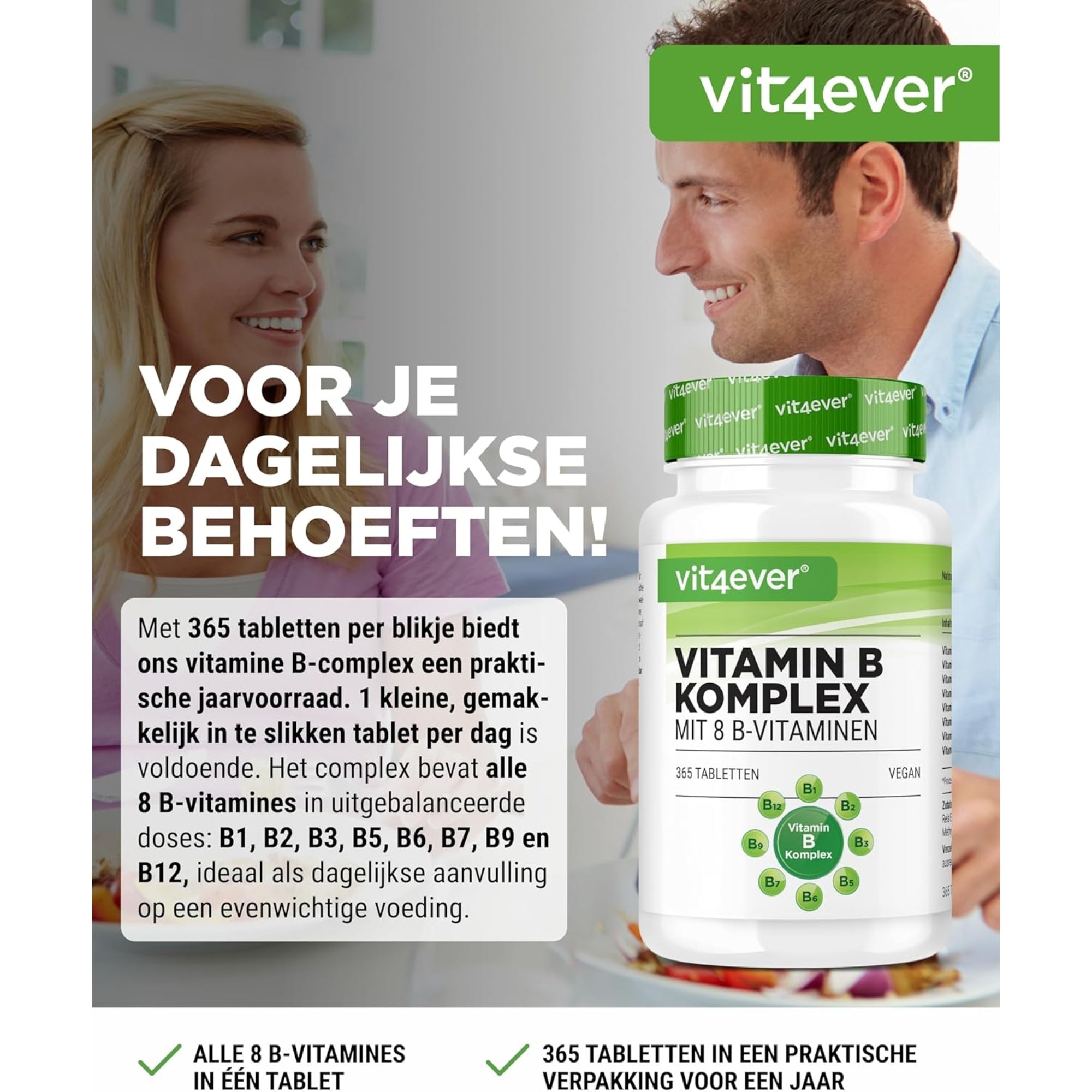 Vitamine B-complex | 365 tabletten | Vit4ever