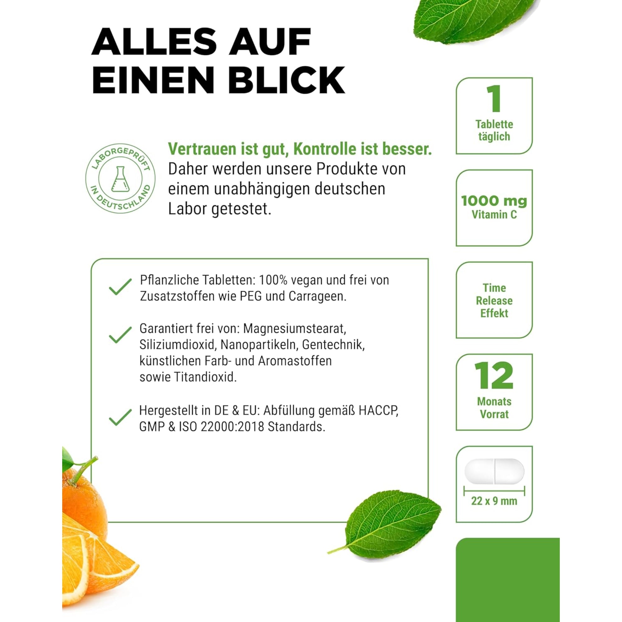 Vitamin C + Hagebuttenextrakt + Citrus-Bioflavonoide | 1000 mg | 365 Tabletten | Vit4ever