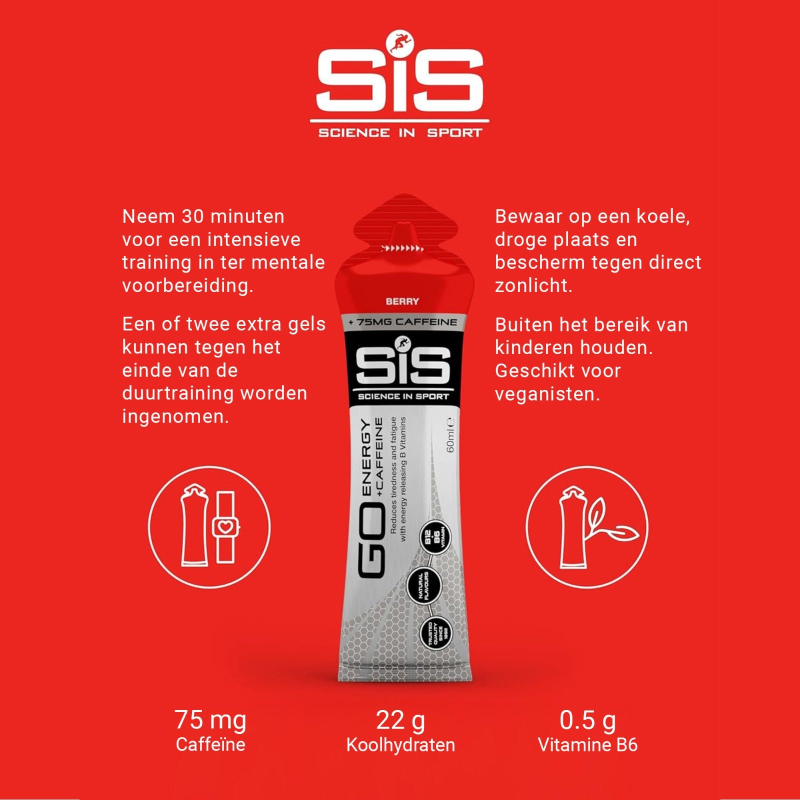 SiS Go Isotonic Energygel + Cafeïne | Berry