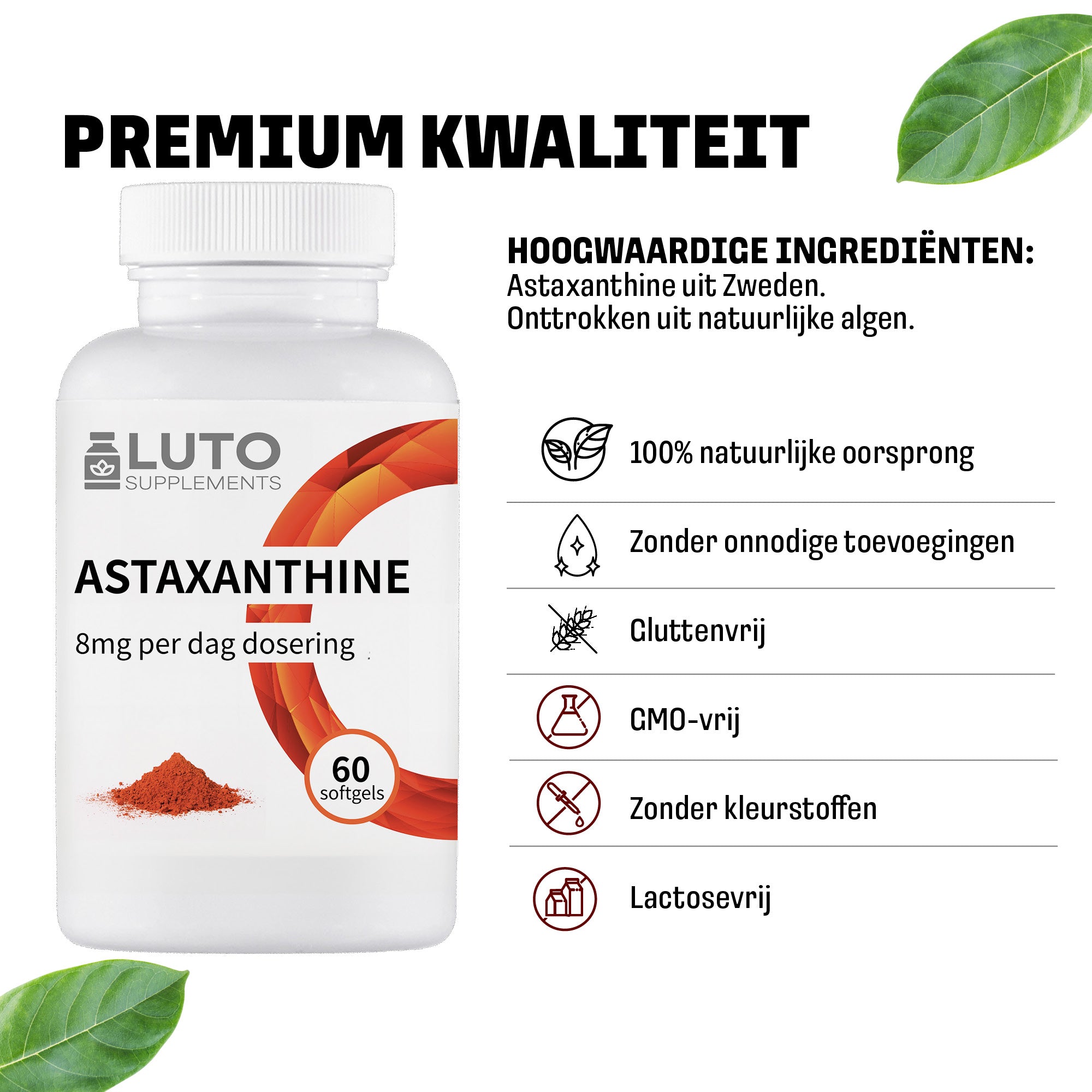 Astaxanthine GMO's Luto supplements