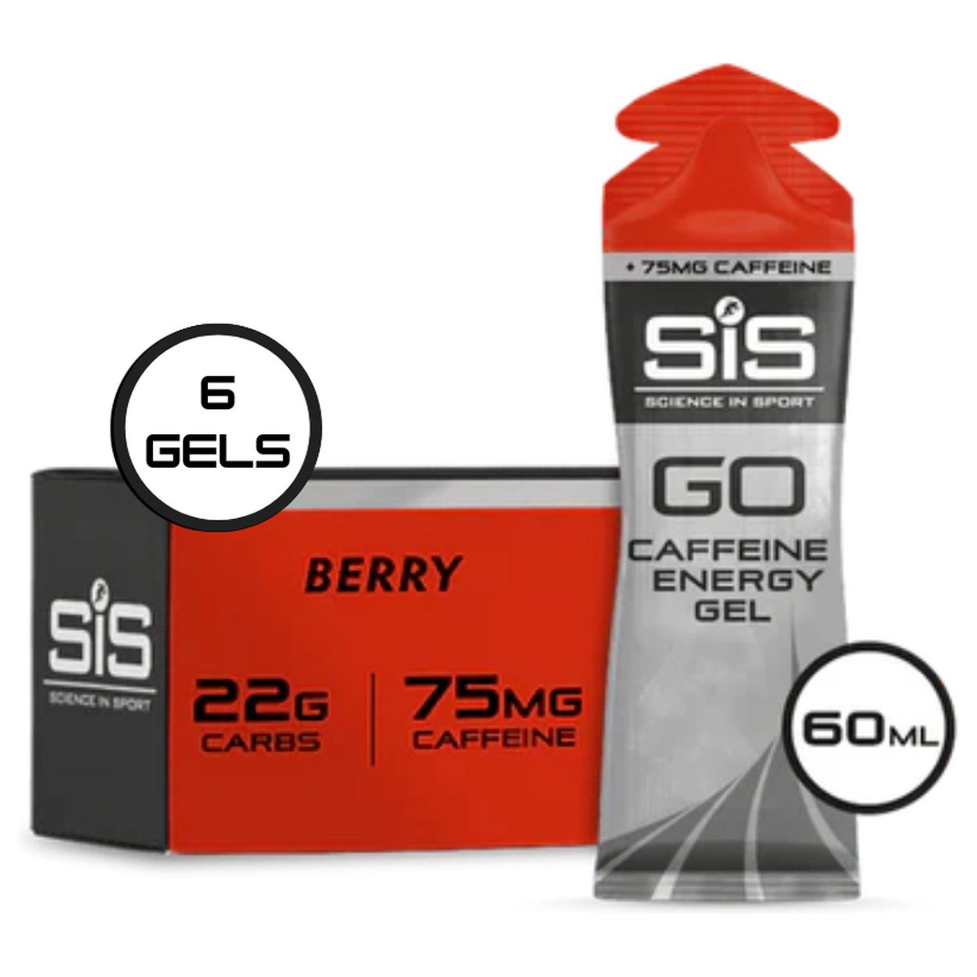SiS Go Isotonic Energygel + Cafeïne - Berry - 6 x 60ml #inhoud_6_stuks