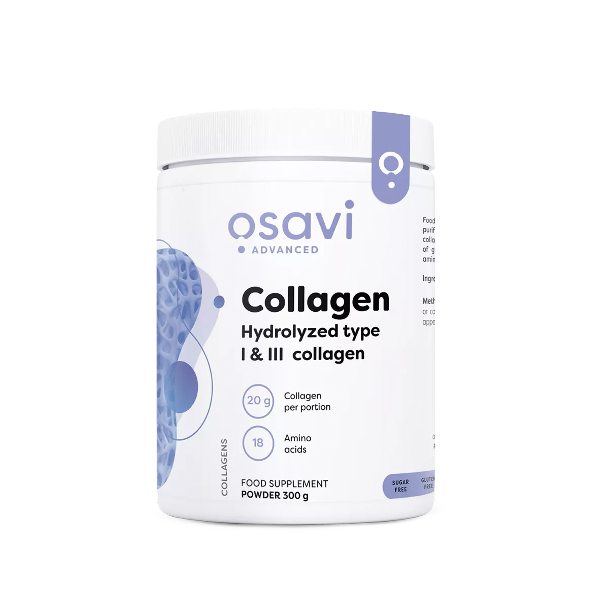 Hydrolysiertes Kollagen Typ I & III Pulver | 300 g | Osavi