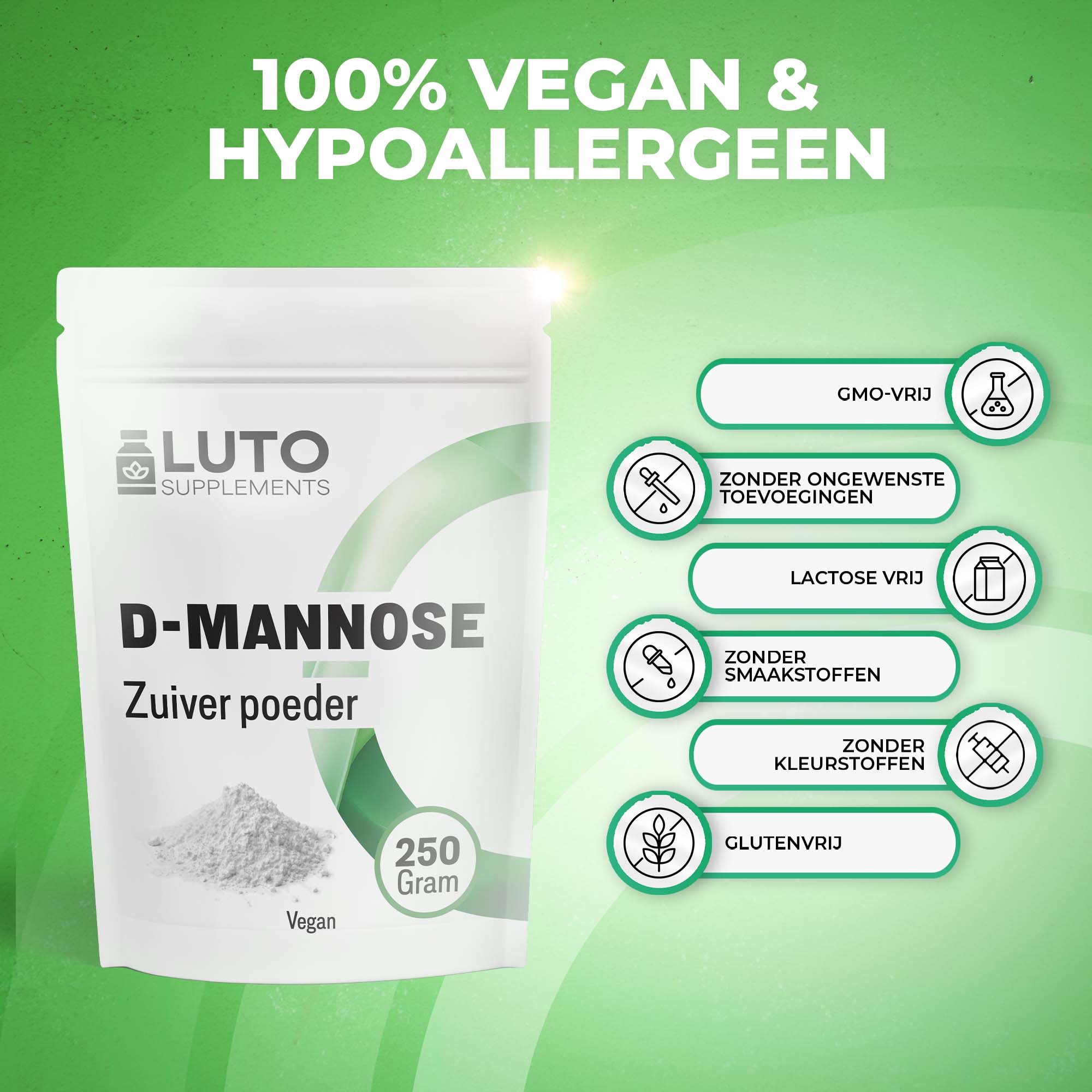 D-Mannose poeder | 250 gram | LUTO Supplements