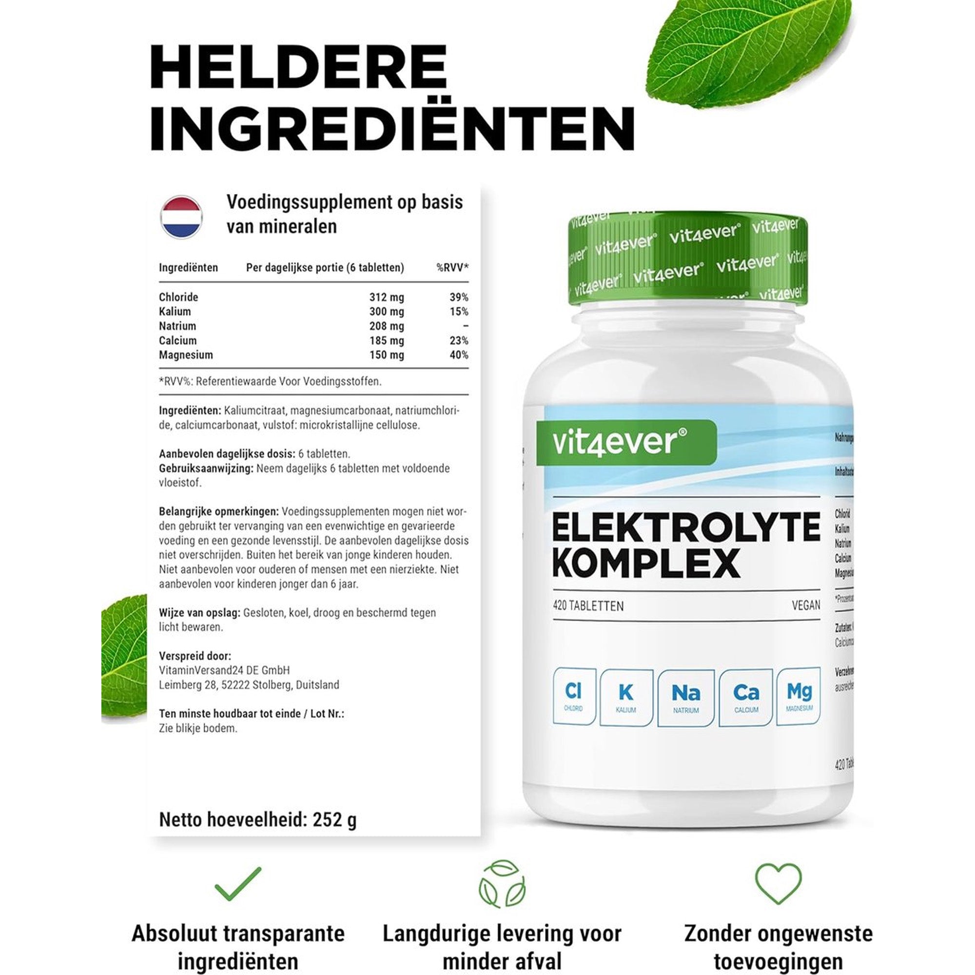 Vit4ever elektrolytencomplex - hoogwaardige elektrolyten voor sport en hydratatie