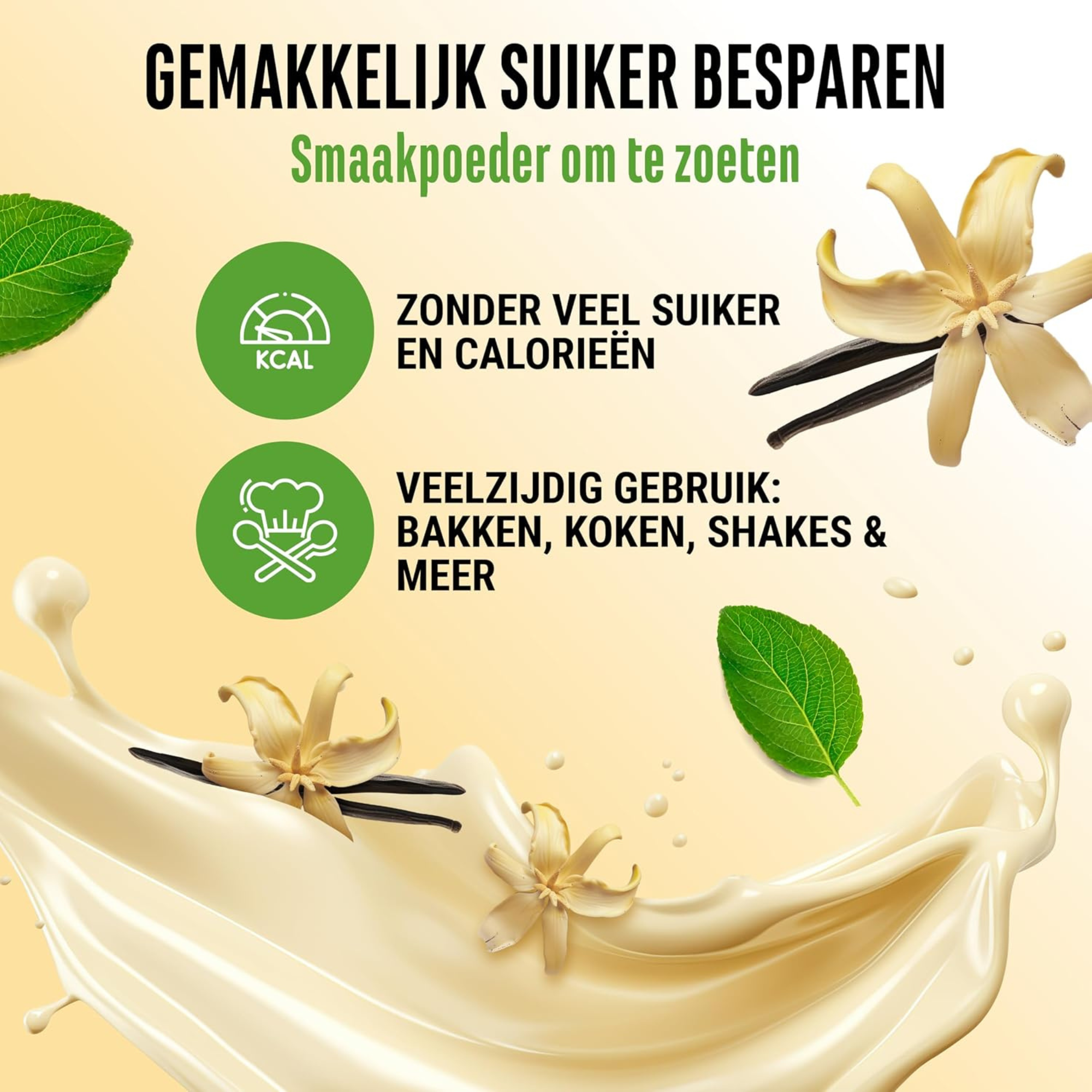 Vit4ever Flavor Craft Vanille smaakpoeder om voeding en dranken te zoeten