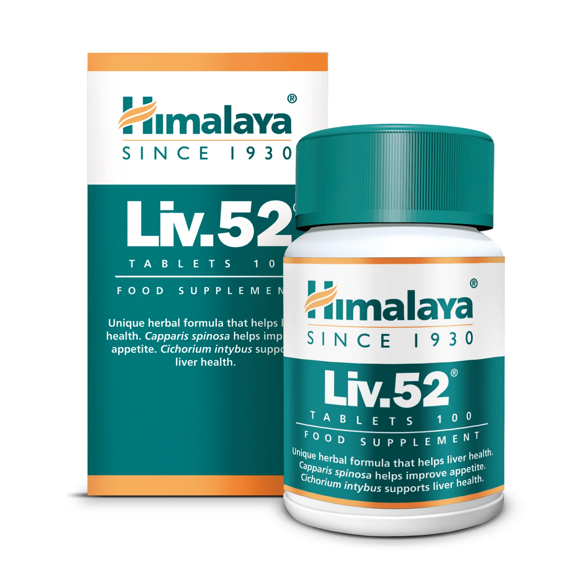 Himalaya Liv.52 doosje en pot met 100 tabletten