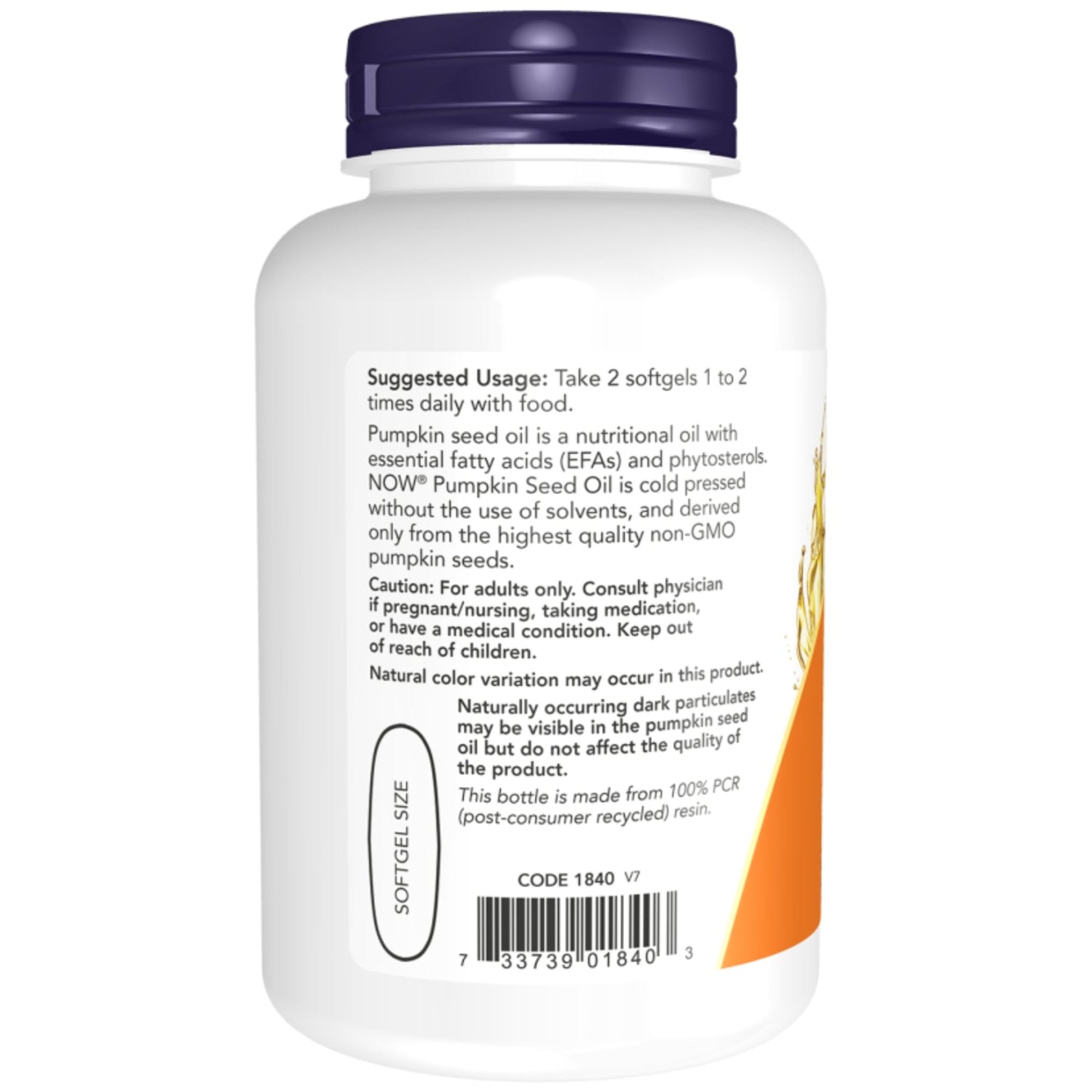 Pompoenzaadolie 1000 mg | 100 softgels | NOW Foods