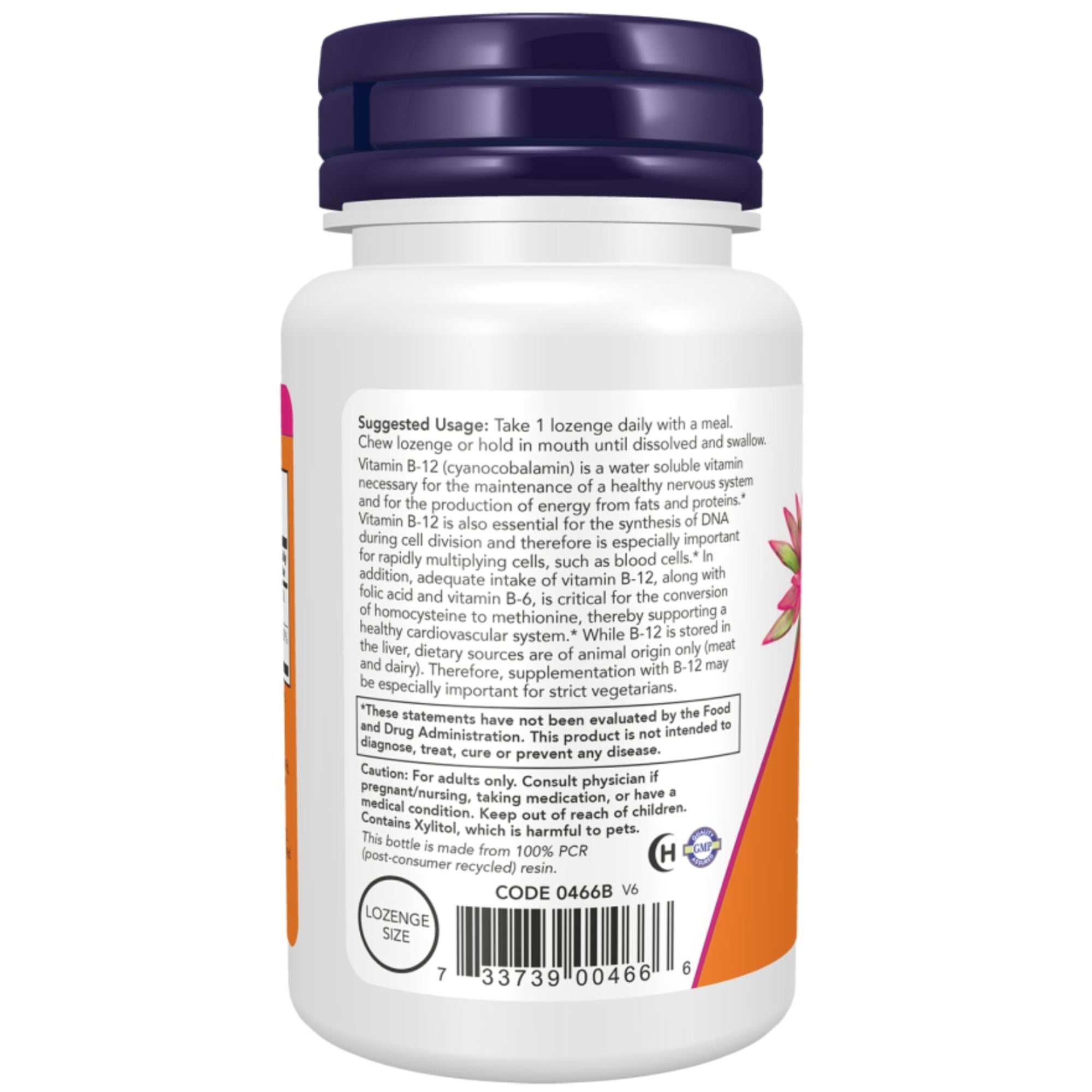 Vitamine B-12 1000 mcg | 100 zuigtabletten | NOW Foods