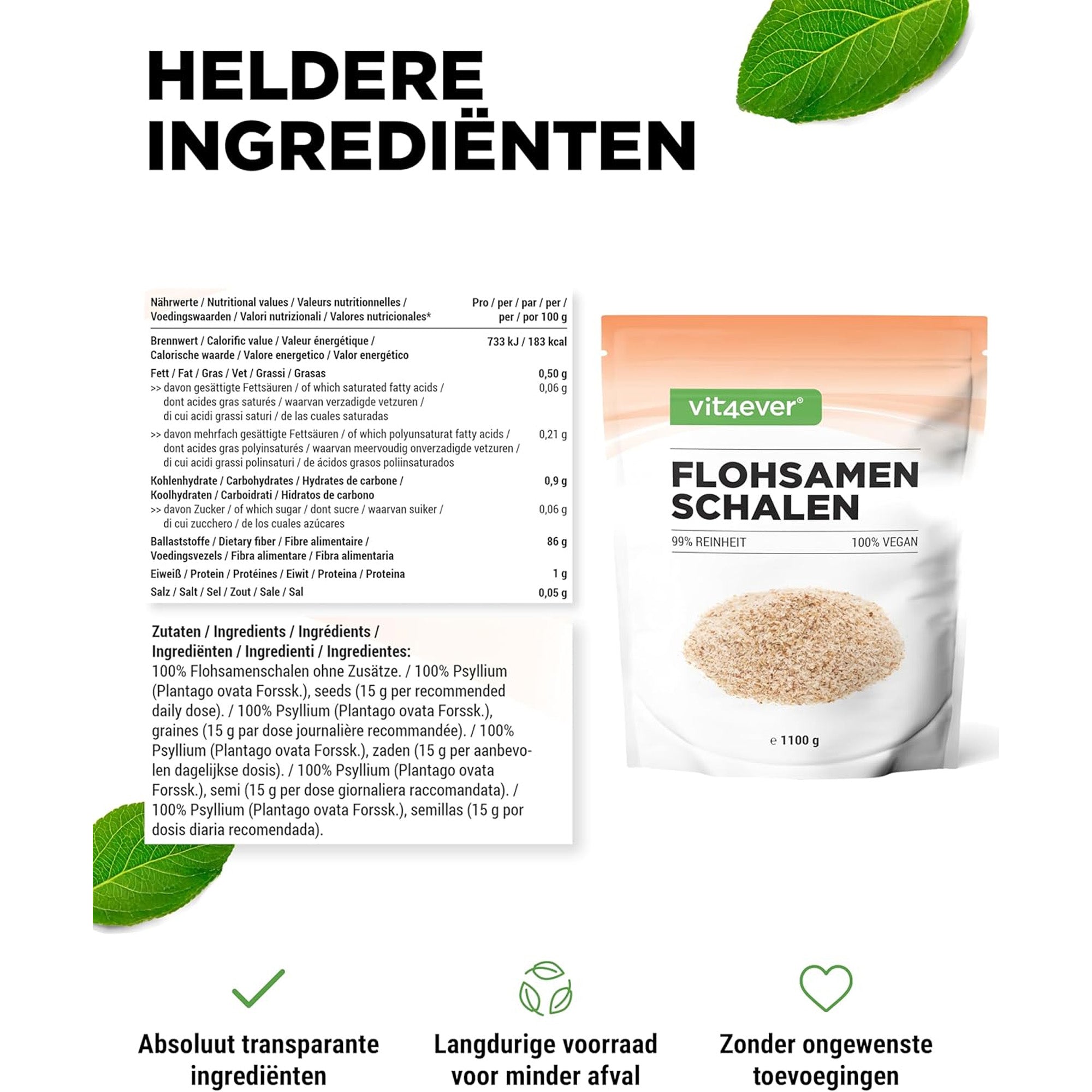 Hoogwaardige, natuurlijke psylliumvezels uit India - Vit4ever