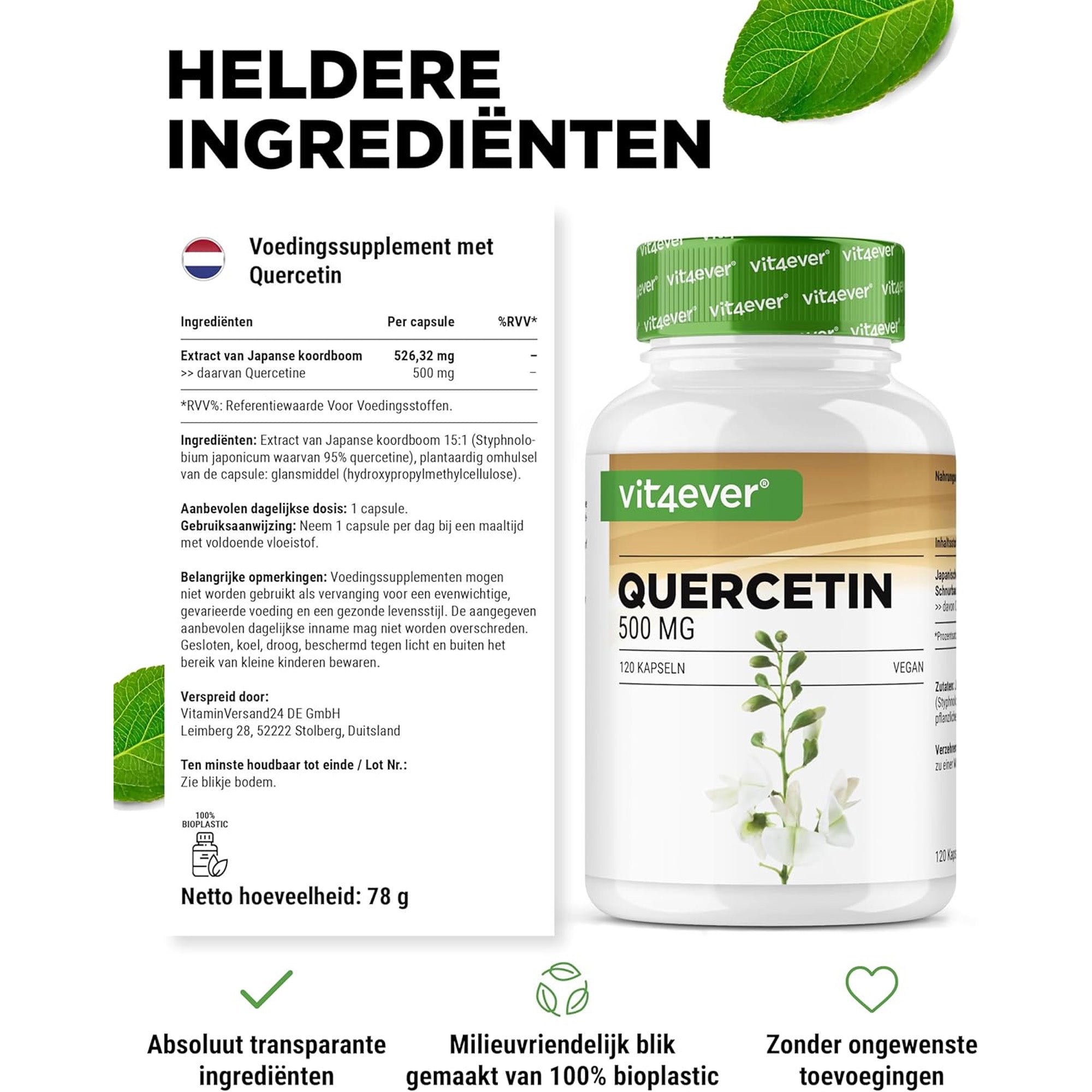Vit4ever quercetine voor immuunsysteem en antioxidant ondersteuning