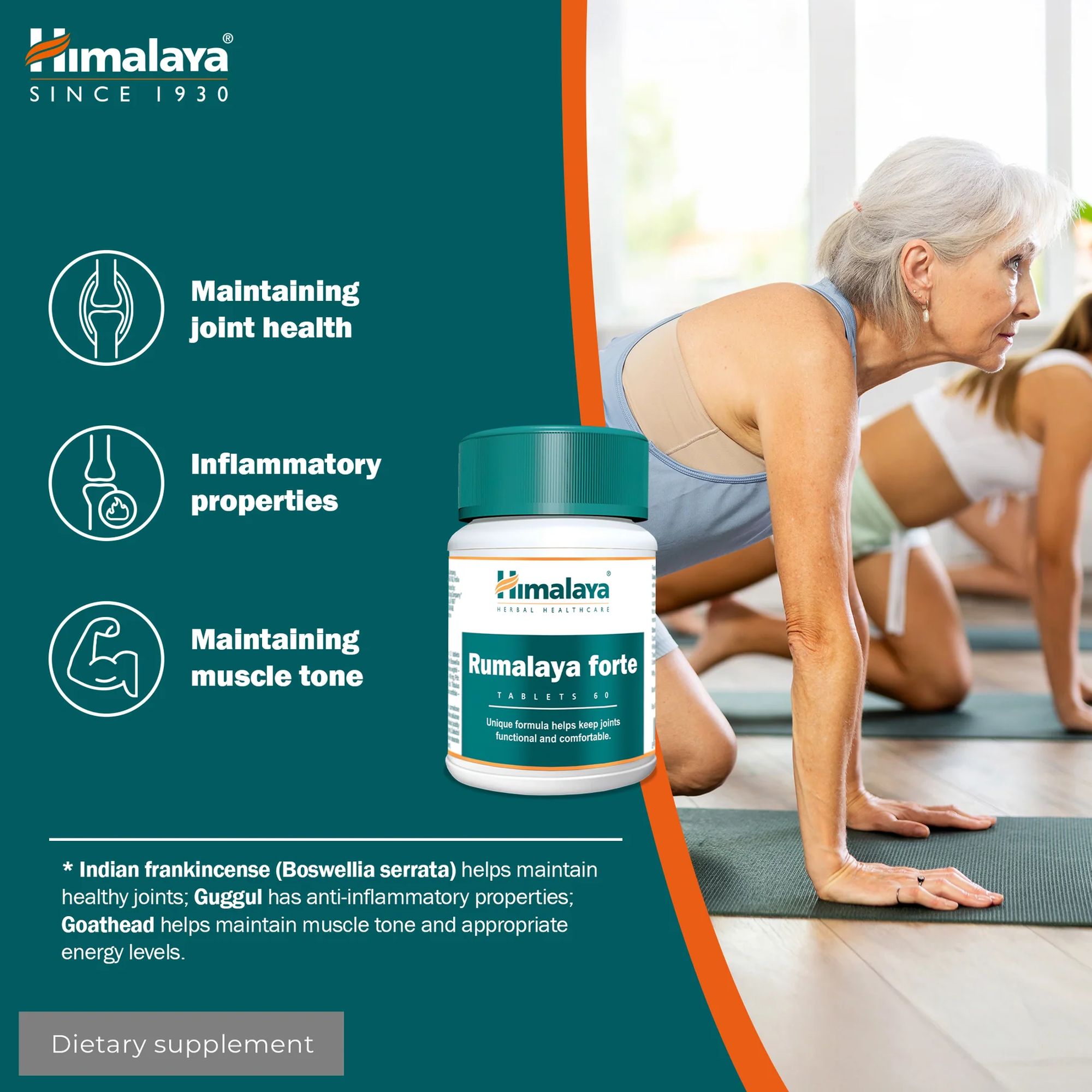 Himalaya Rumalaya Forte voor gewrichten, ontstekingsremmende eigenschappen en spiertonus