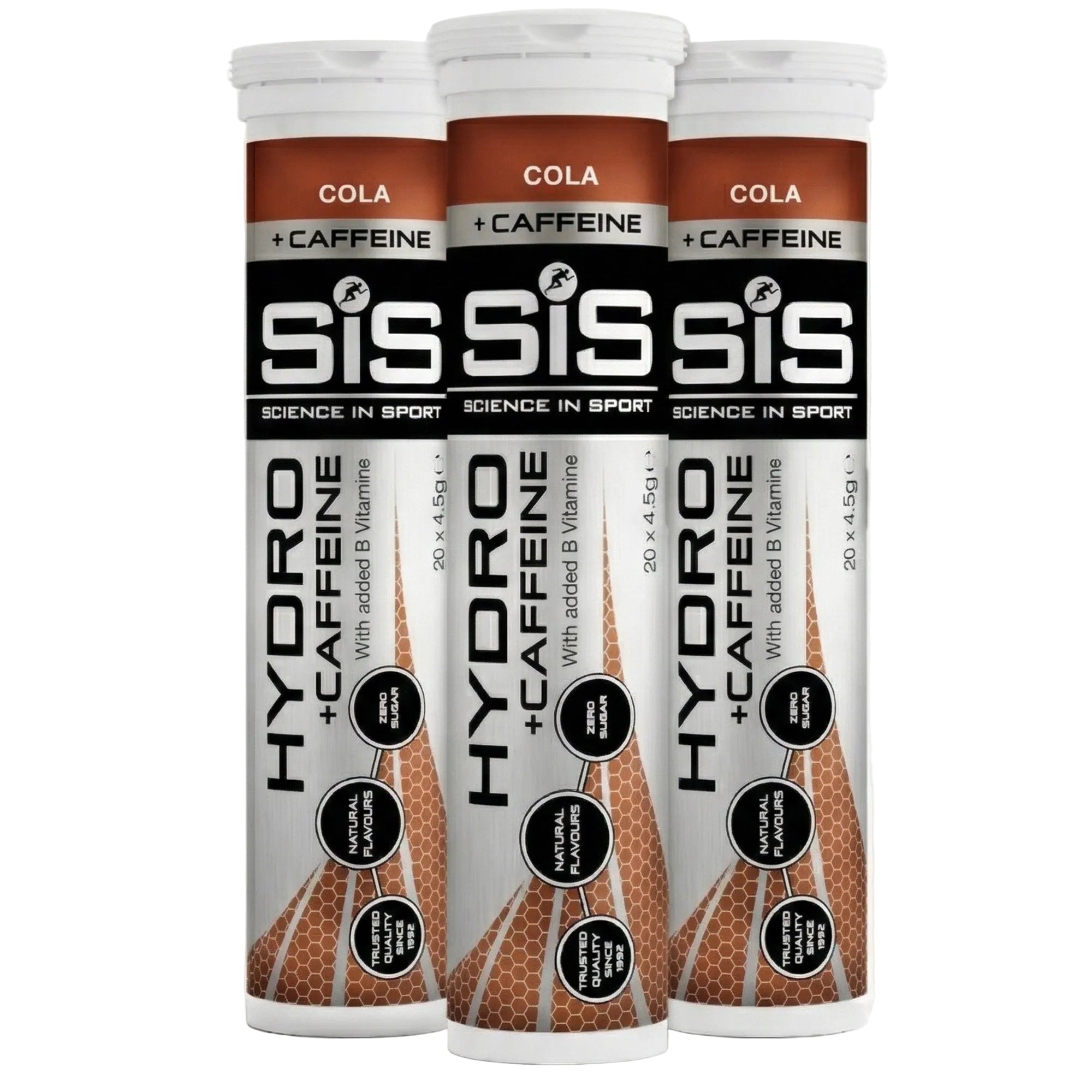 #Inhoud_3_stuks SiS Hydro Tablets Cola + Caffeine 3 tubes - elektrolyten bruistabletten zonder suiker voor duursporters