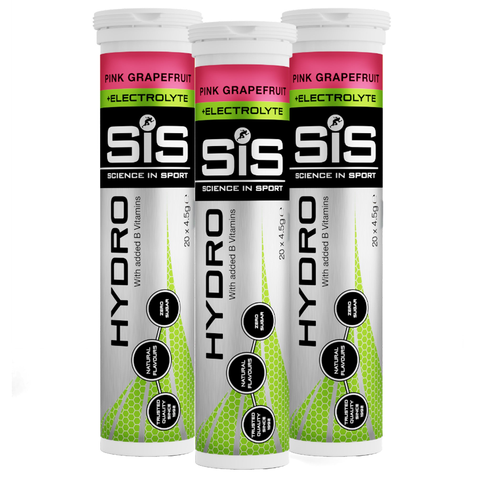 #Inhoud_3_stuks SiS Hydro Tablets Pink Grapefruit 3 tubes - elektrolyten bruistabletten zonder suiker voor duursporters