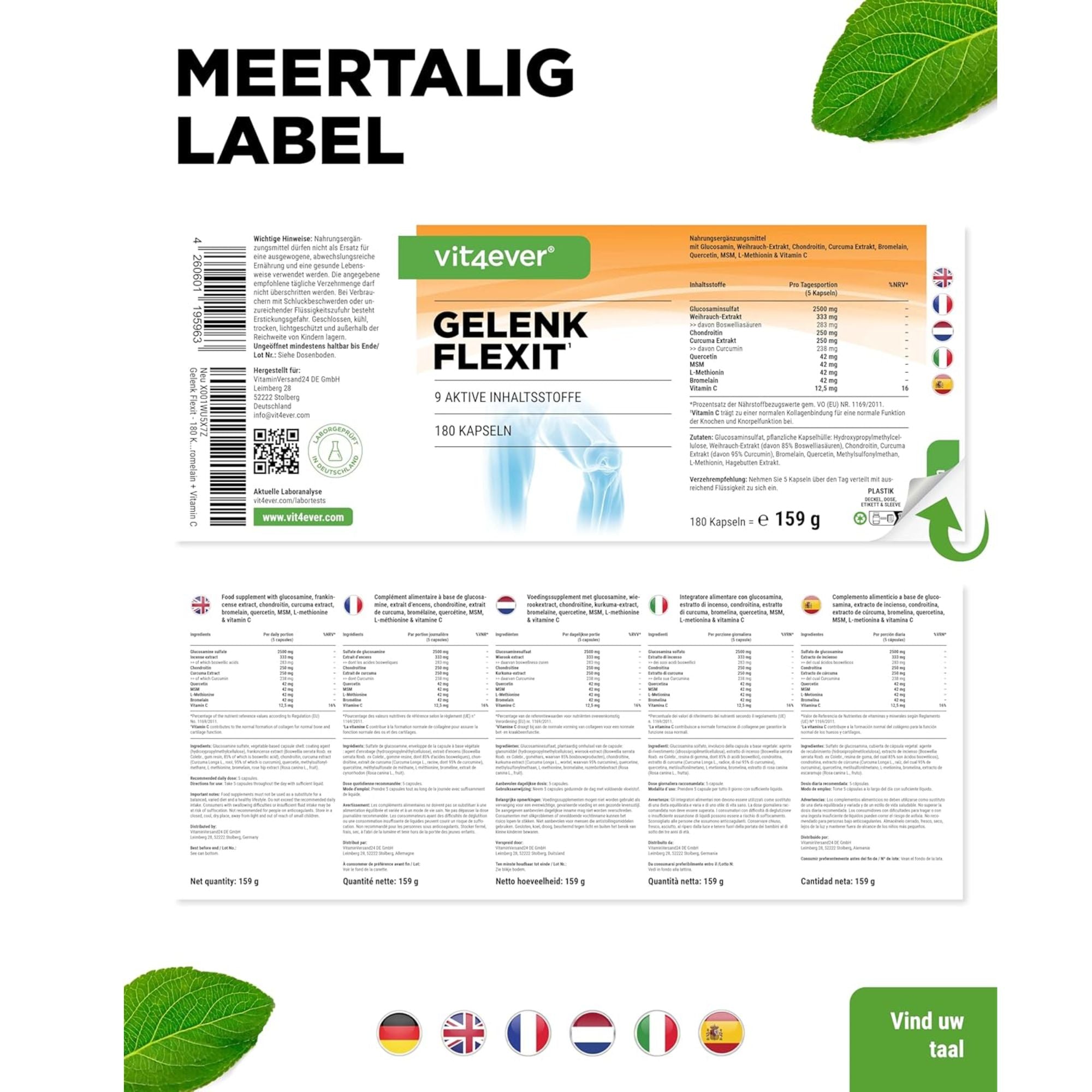 Gelenk Flexit 180 capsules | Vit4ever