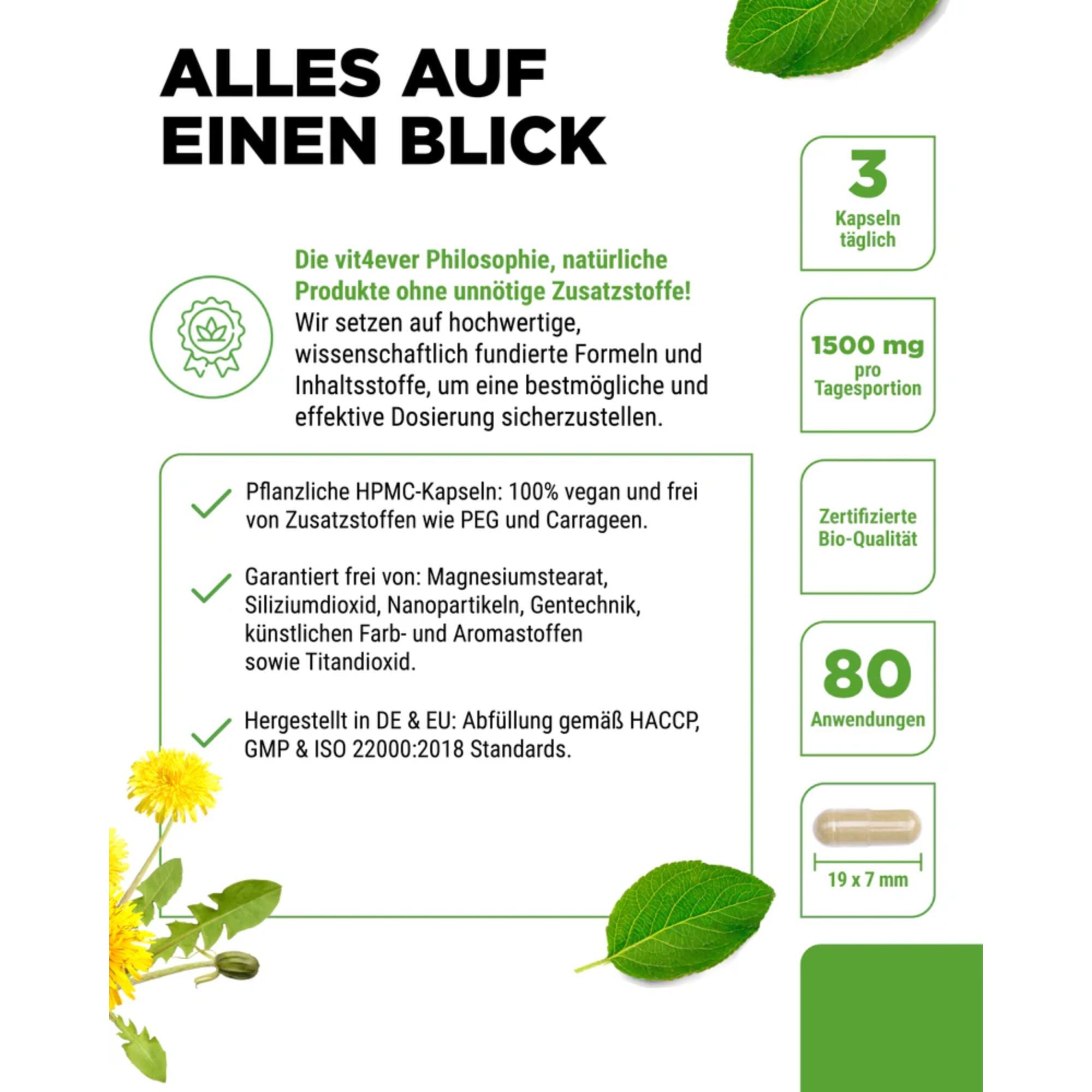 Vit4ever Bio Paardenbloemwortel Extract 10:1 - van hoge zuiverheid