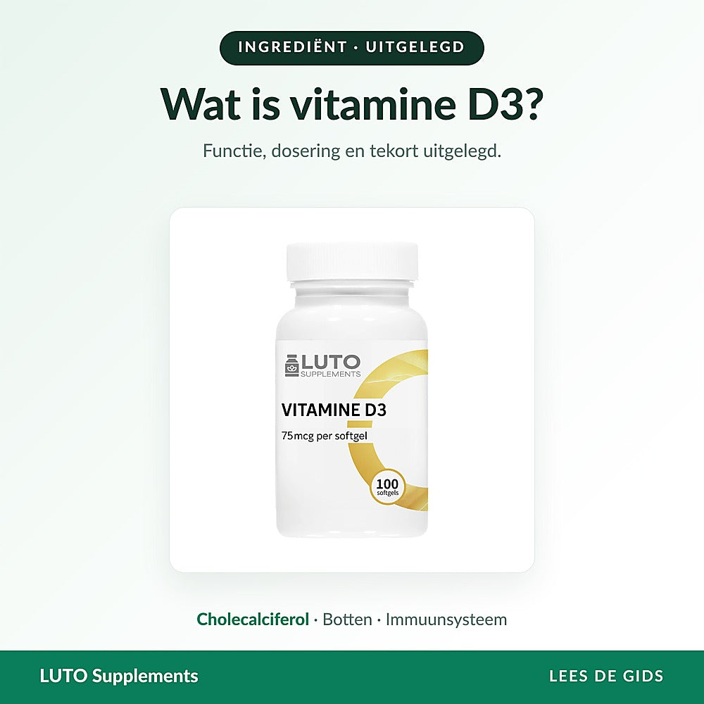 Wat is vitamine D3 - functie, dosering en tekort | LUTO Supplements