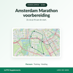 Amsterdam Marathon voorbereiding: routekaart met start en finish bij het Olympisch Stadion