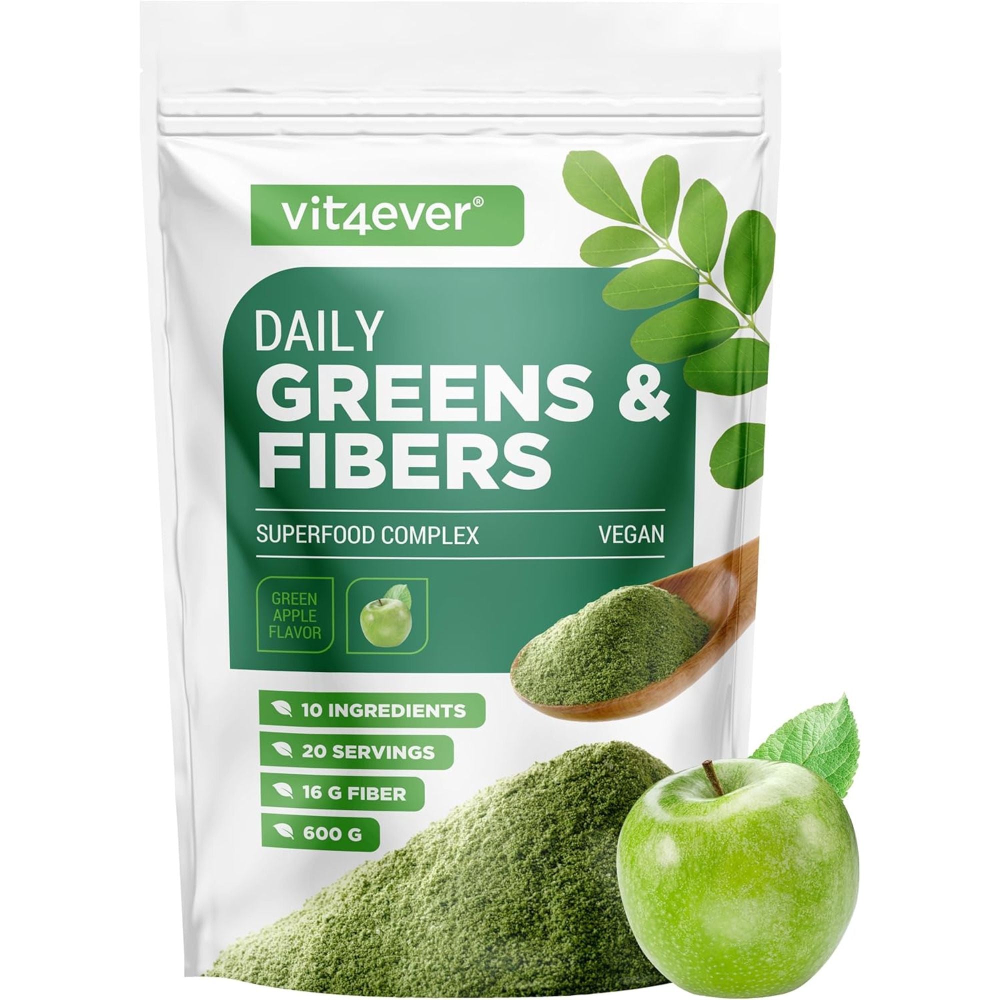 Daily Greens & Fibers Groene Appel | 600g | Vit4ever
