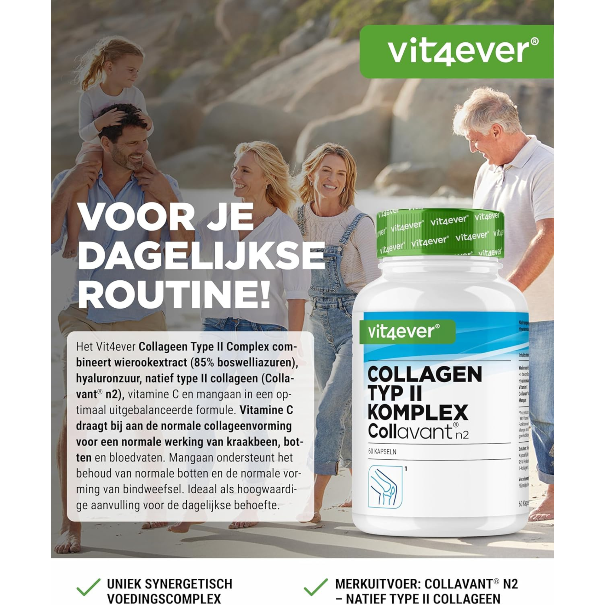 Collavant® n2 | Collageen Type 2 Complex | 60 capsules | Vit4ever
