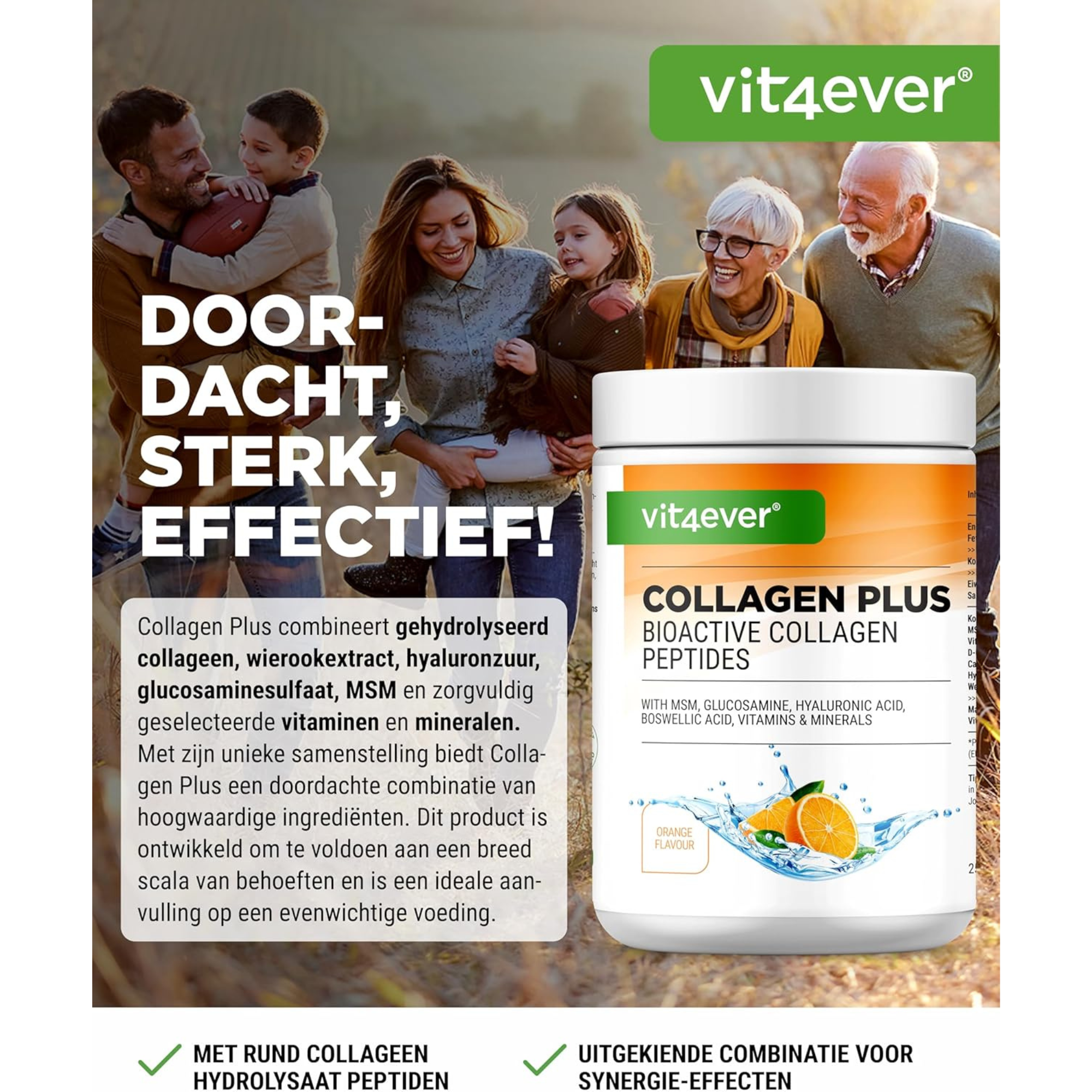 Collageen Plus Sinaasappel | 500g | Vit4ever