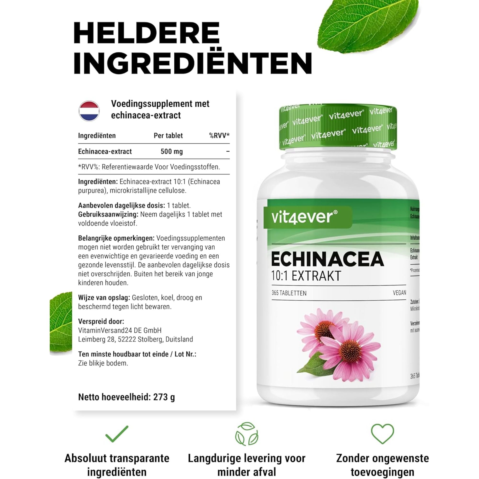 Vit4ever Echinacea Purpurea 500mg - productverpakking