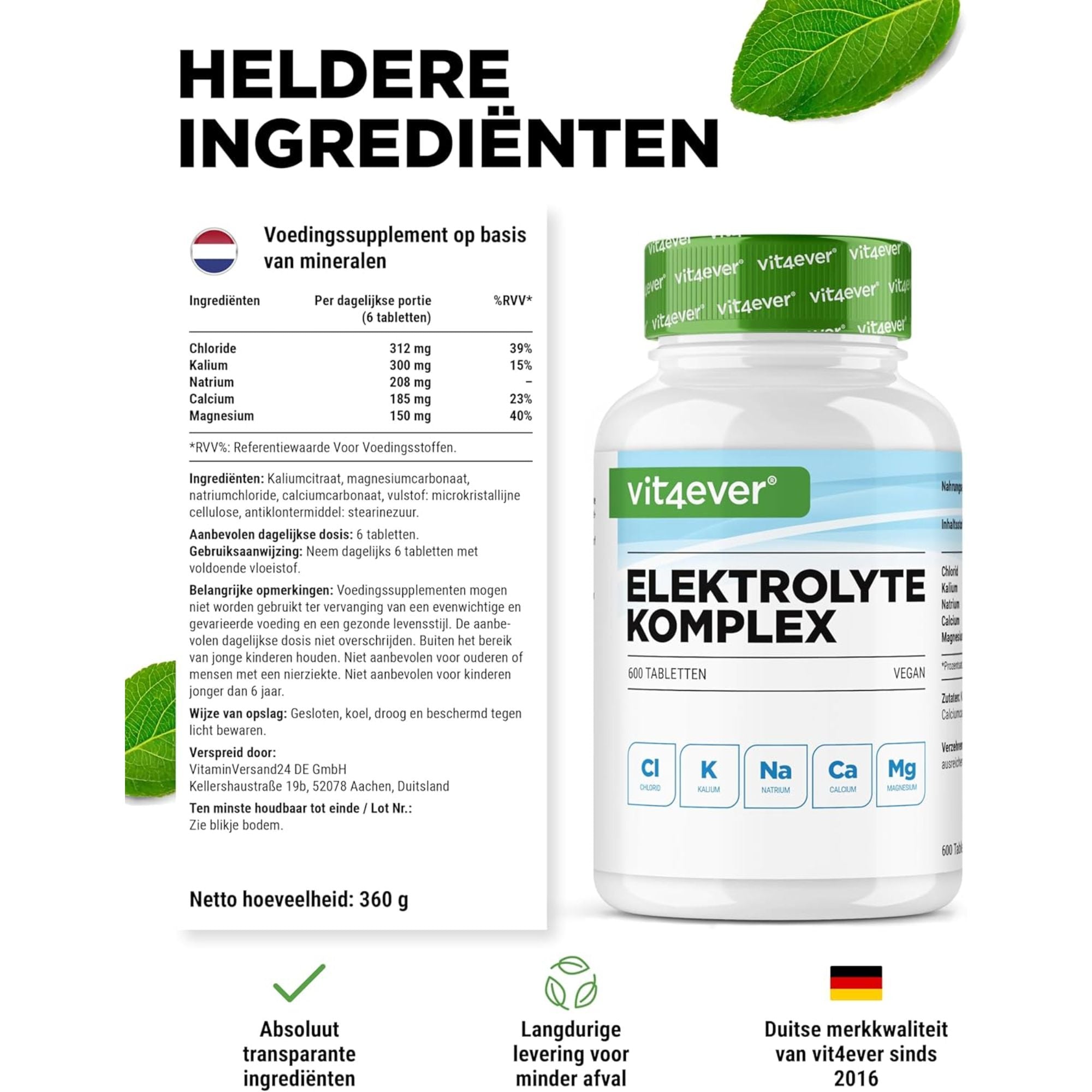 Elektrolyten Complex | 600 Tabletten | Vit4ever