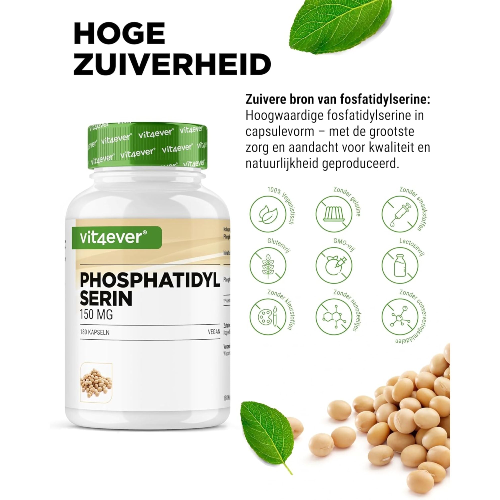 Vit4ever Fosfatidylserine 150mg - hooggedoseerd voor dagelijks gebruik