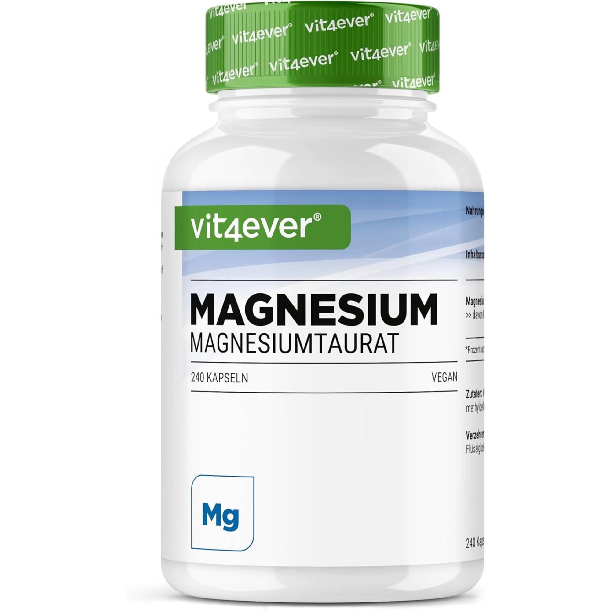 Magnesiumtauraat 200mg | 240 Capsules | Vit4ever