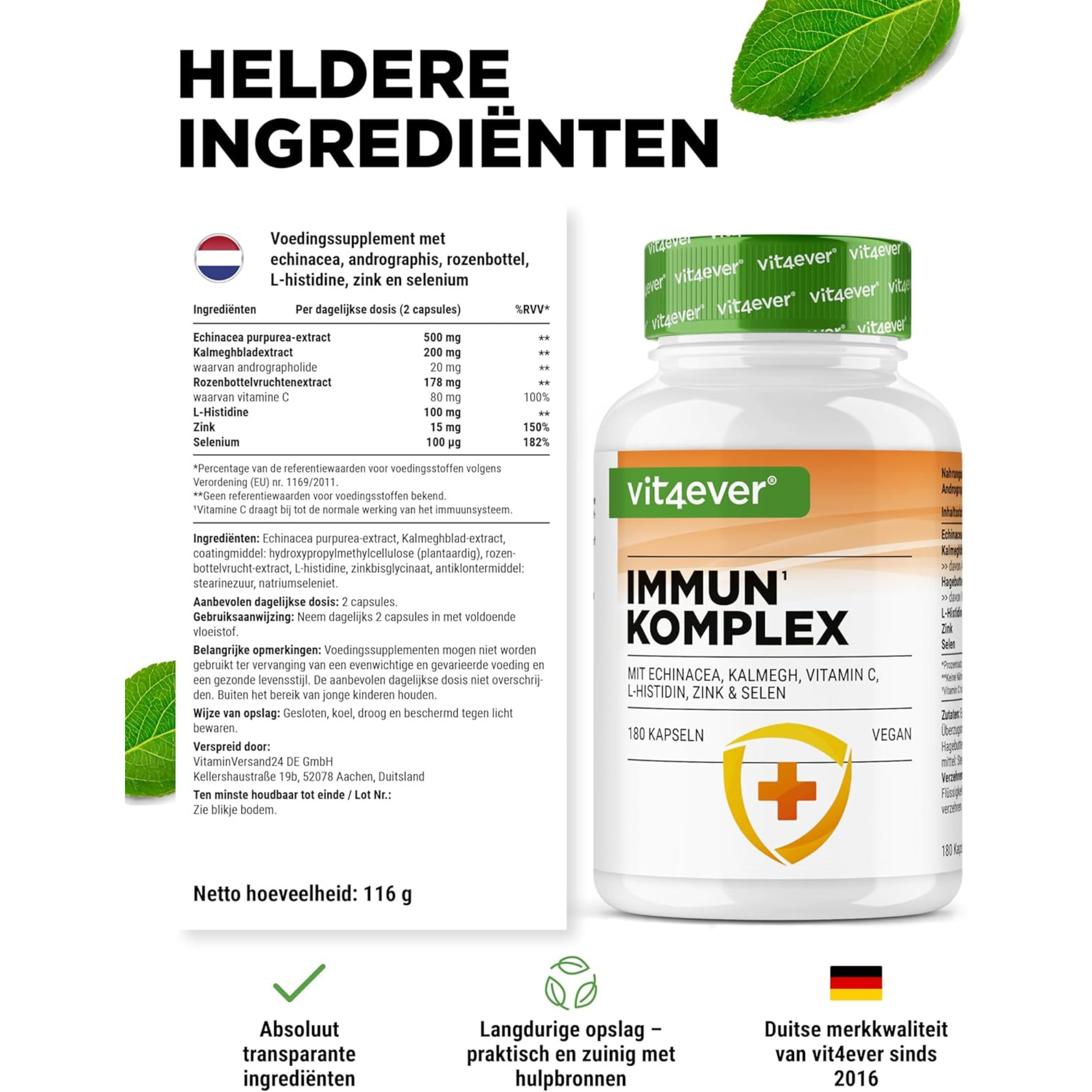 Vit4ever Immuun complex - vegan kruidensupplement voor het immuunsysteem