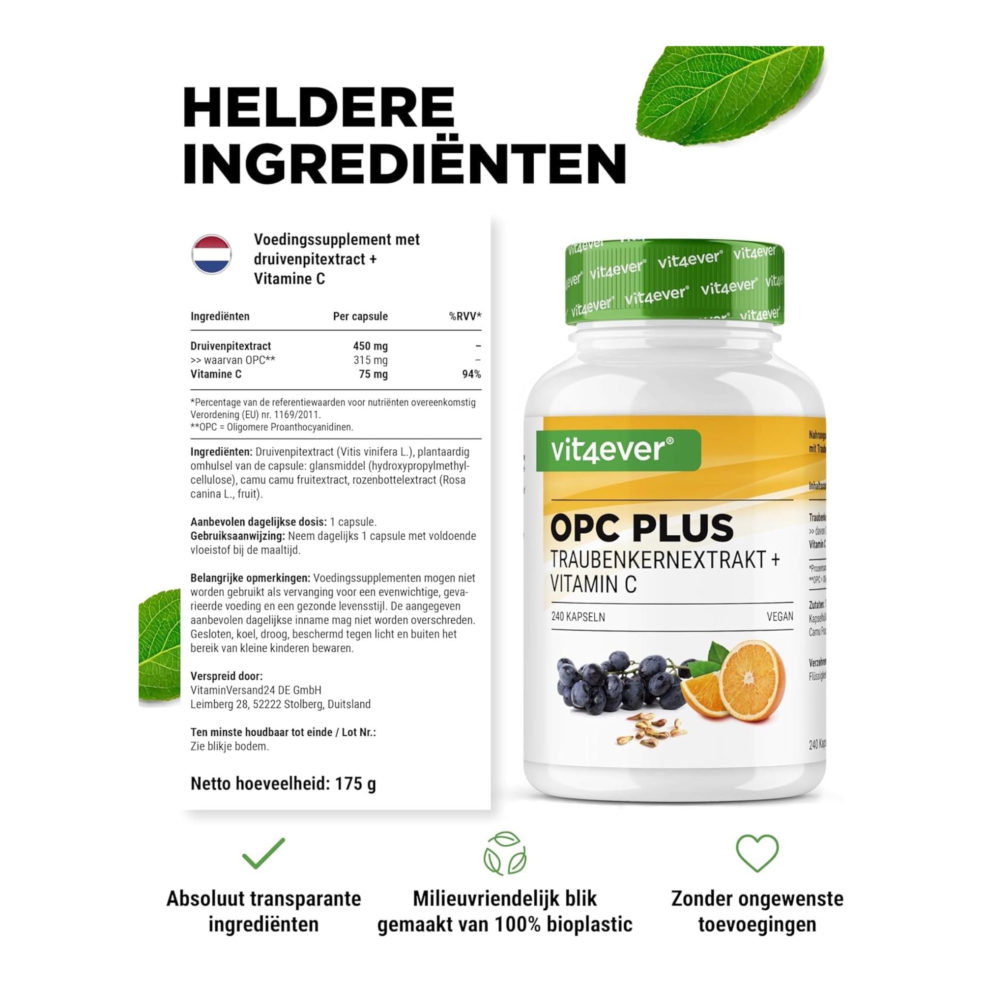 vit4ever Traubenkernextrakt + Vitamin C