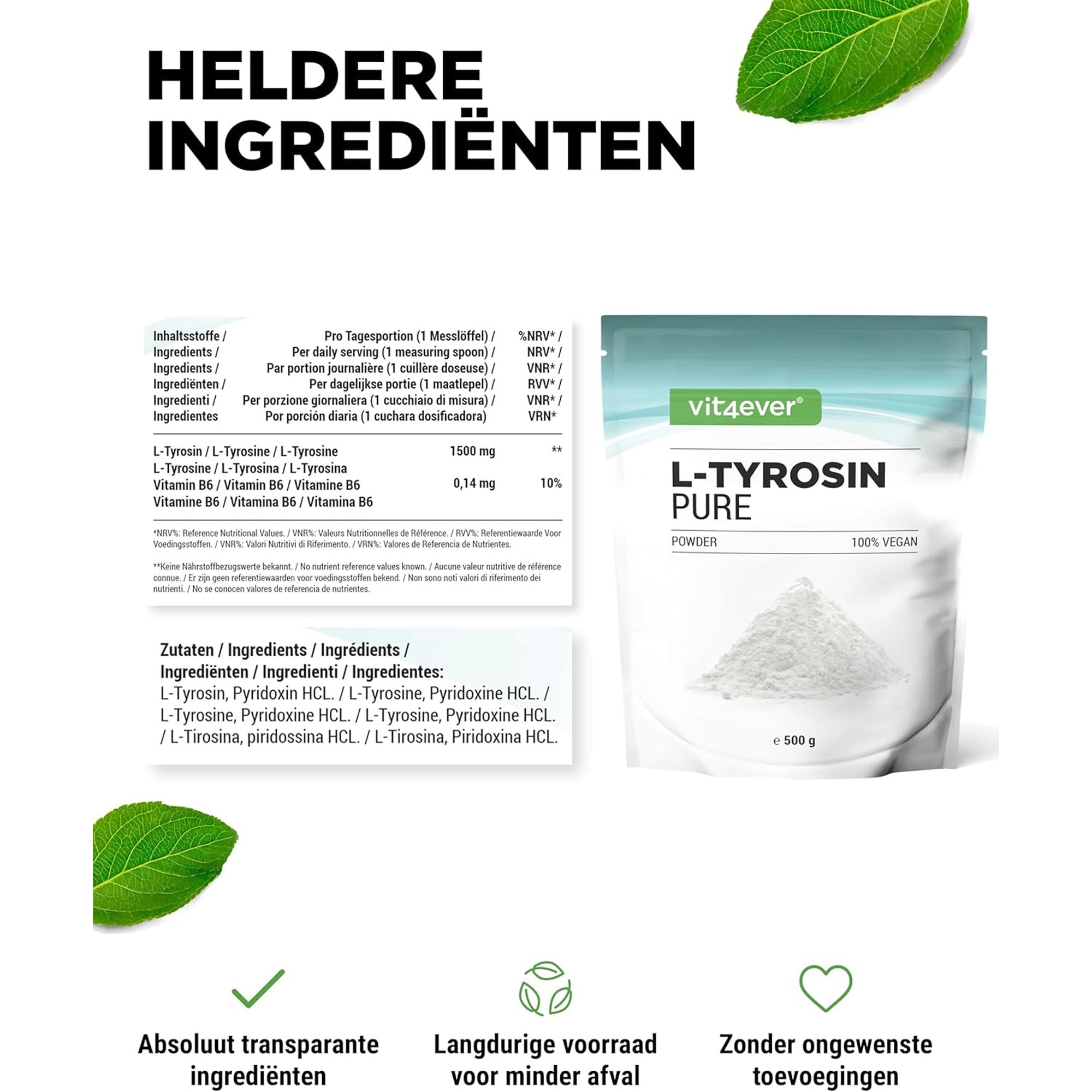Toepassingsmogelijkheden L-Tyrosine - illustratie voor mentale prestaties en focus
