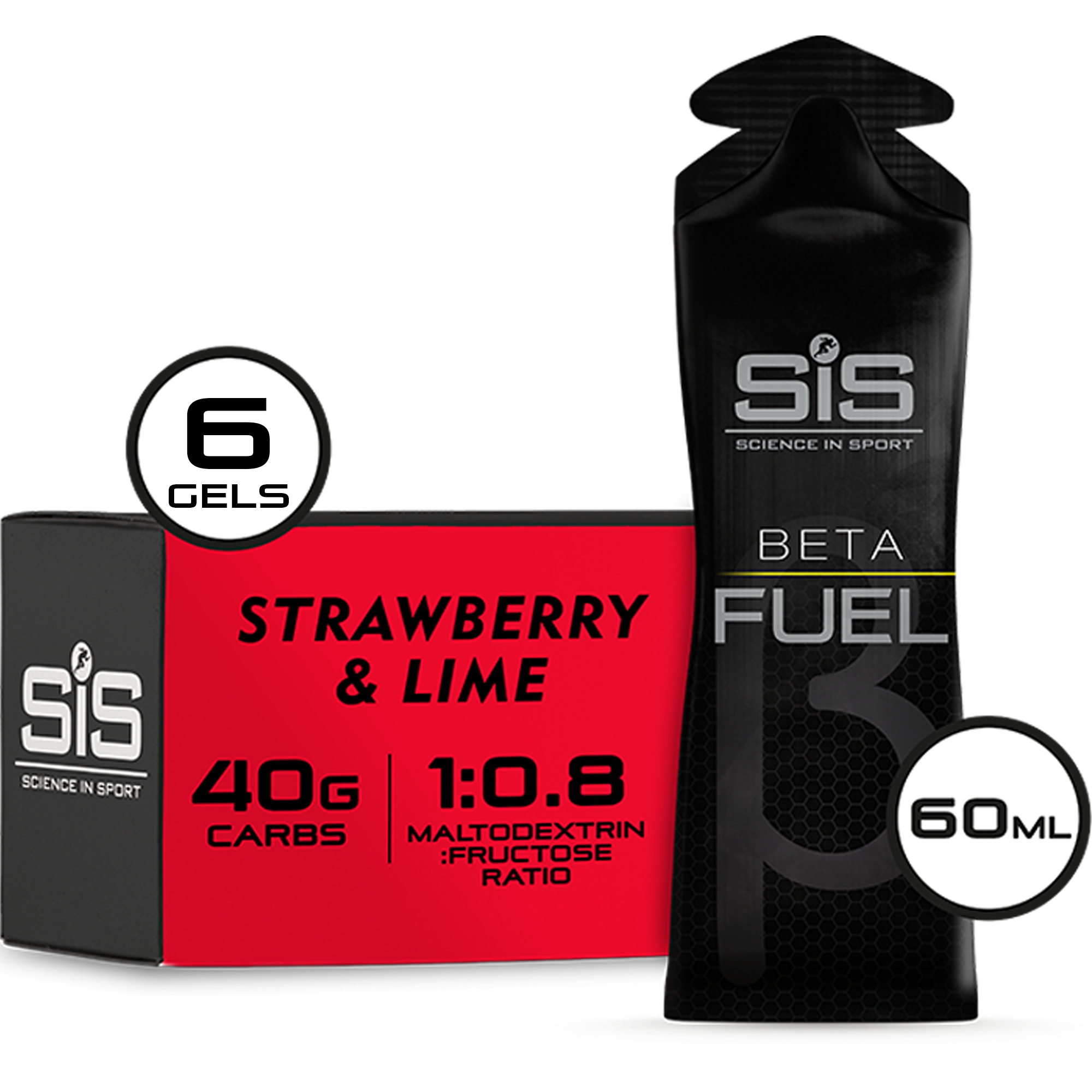 SiS Beta Fuel Gel Strawberry & Lime 6 stuks verpakking #Inhoud_6_stuks
