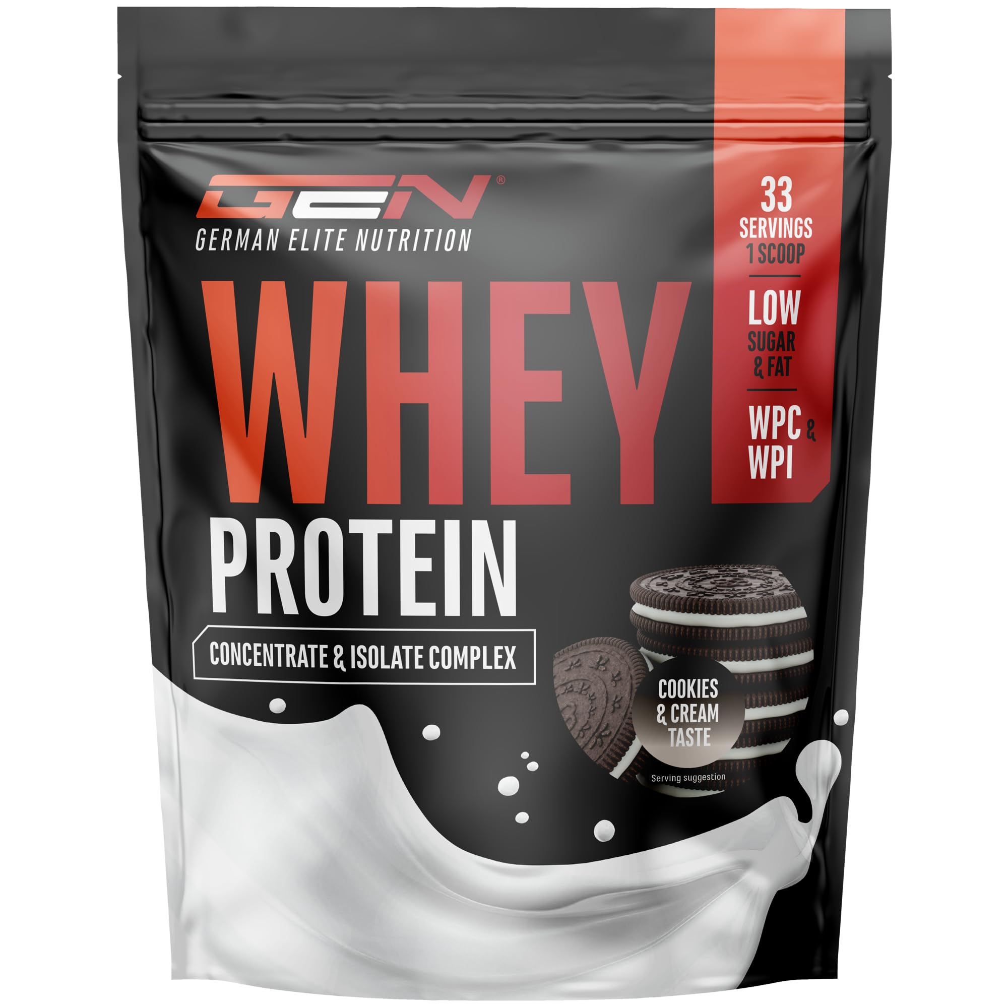 GEN Whey Protein Complex Cookies and Cream 1 kg - eiwitpoeder met wei-concentraat en isolaat