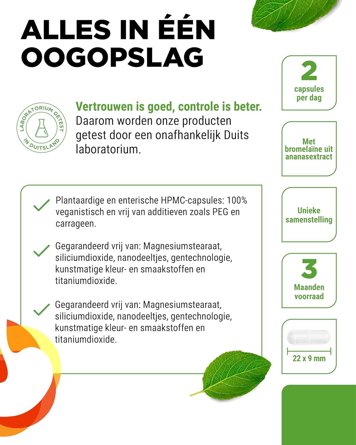 Spijsverteringsenzymen met betaine HCL, rutin & gentiaan | 180 capsules | Vit4ever