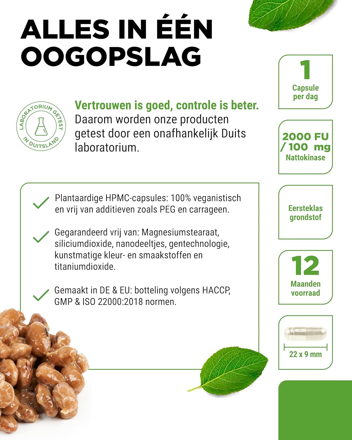 Nattokinase 100 mg (20.000 FU/g) | Vit4ever