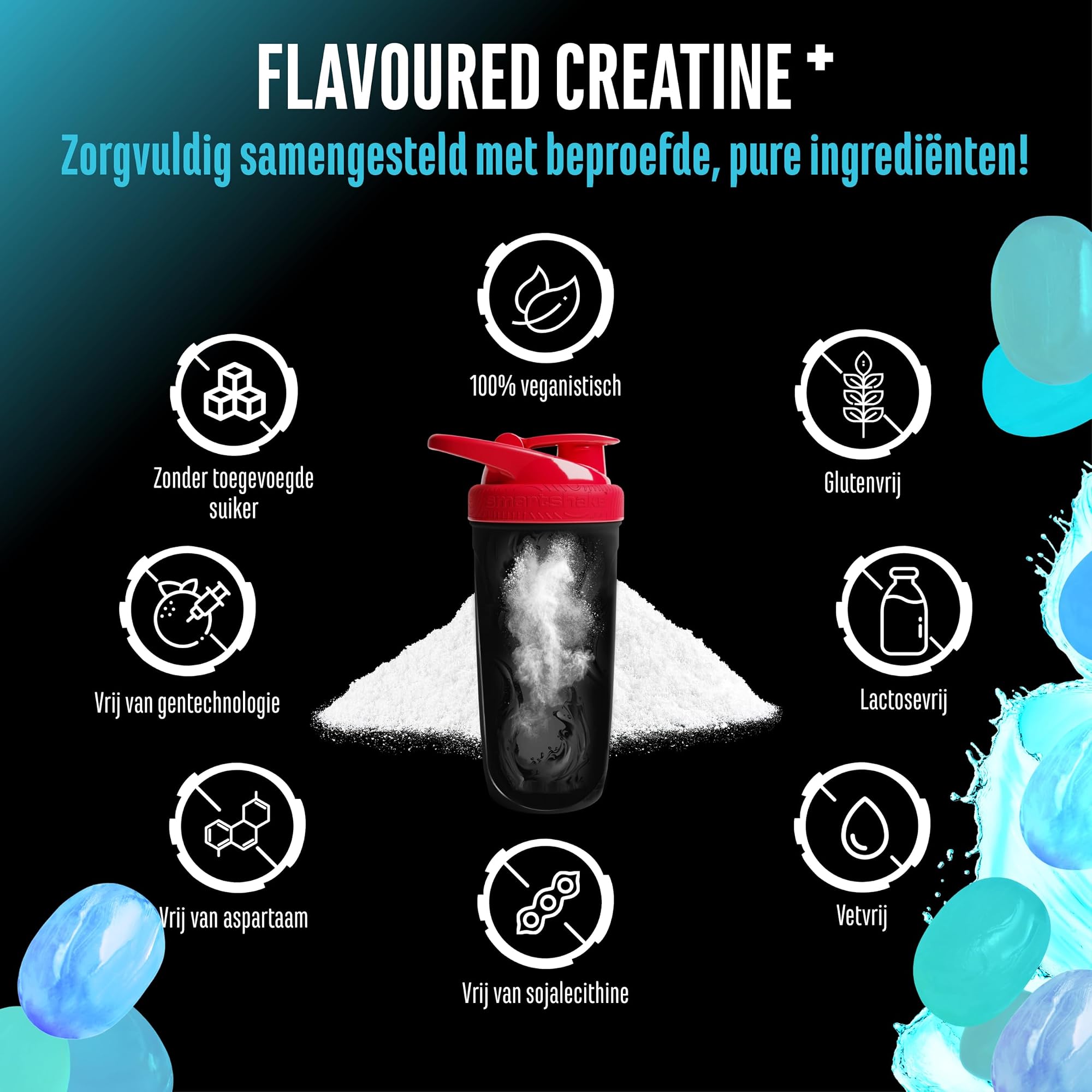 German Elite Nutrition Flavoured Creatine+ Ice Candy 550 g - sportsupplement voor dagelijks gebruik