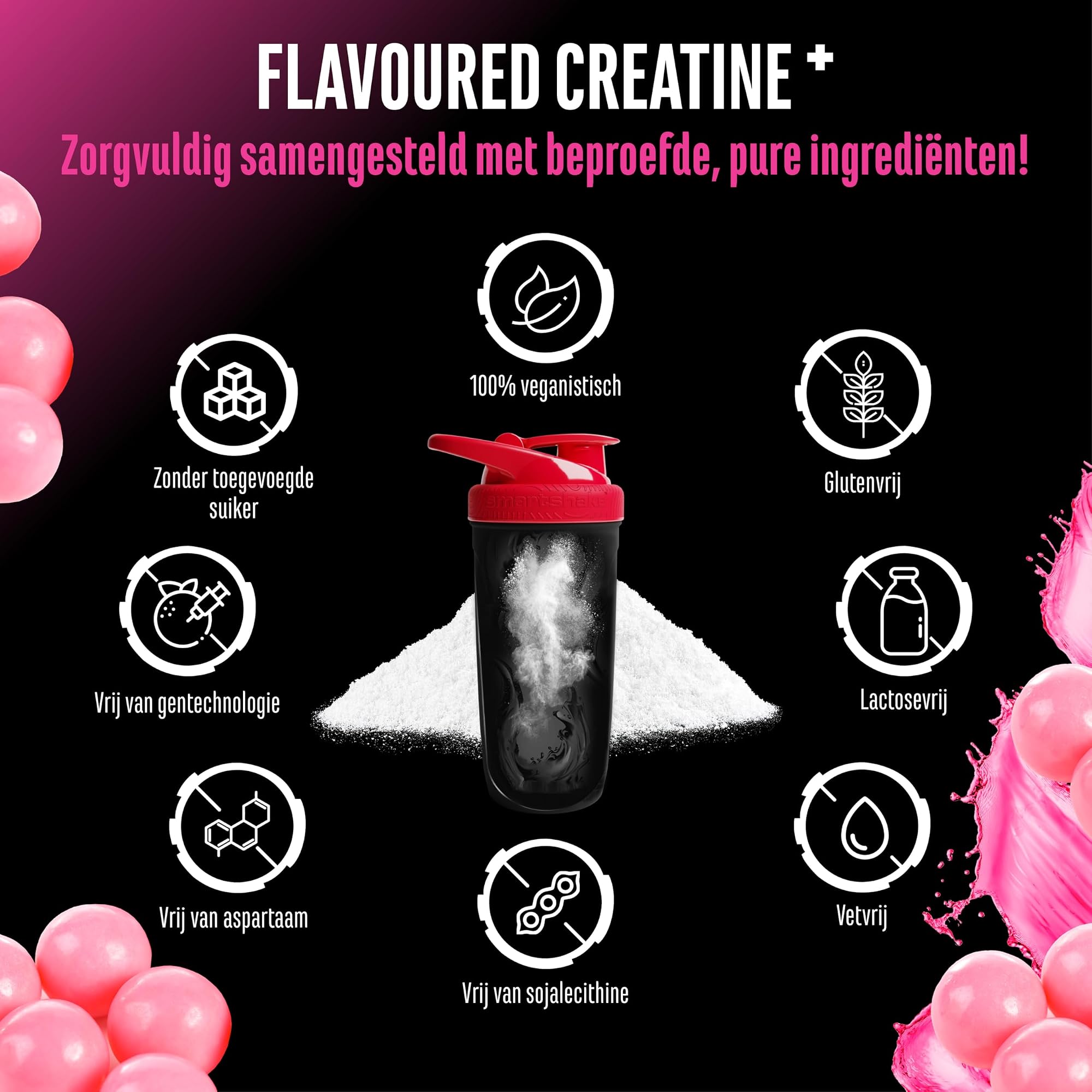 German Elite Nutrition Flavoured Creatine+ Bubblegum 550 g - sportsupplement voor dagelijks gebruik