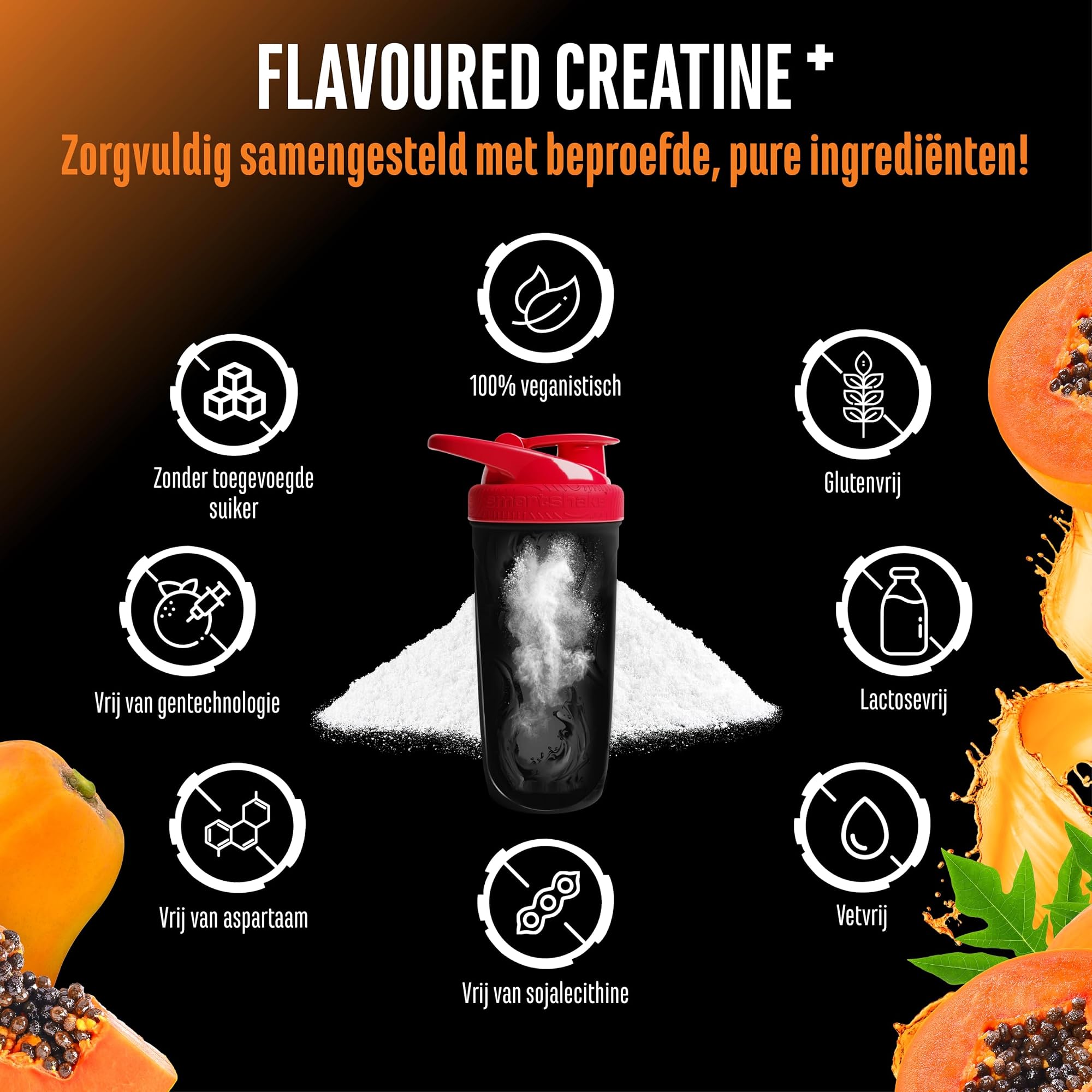 German Elite Nutrition Flavoured Creatine+ Papaya 550 g - sportsupplement voor dagelijks gebruik