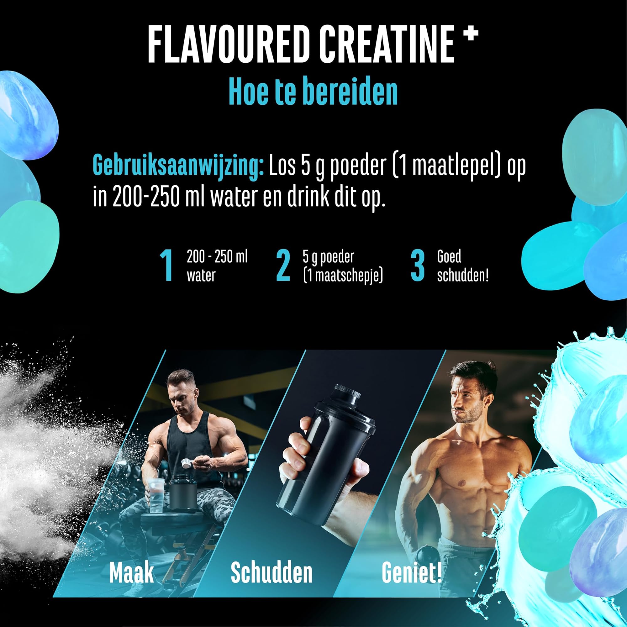 German Elite Nutrition Flavoured Creatine+ Ice Candy 550 g - sportsupplement met goede oplosbaarheid