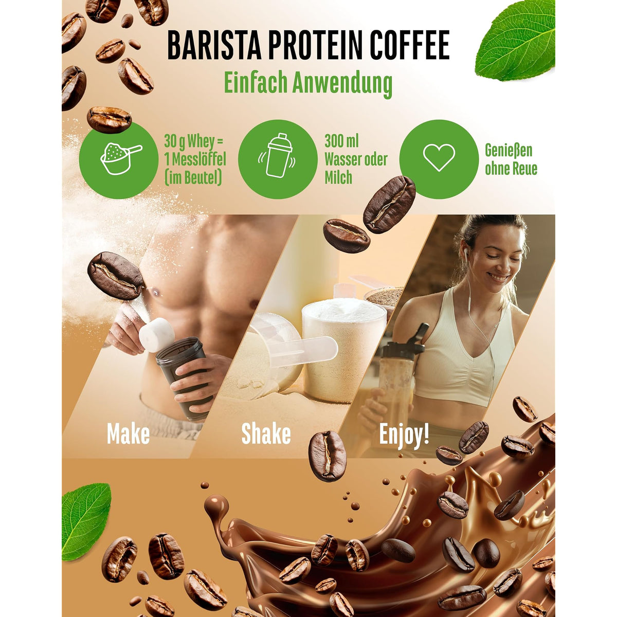 Vit4ever Barista Whey Classic 908 g - bereiden: 30 g poeder met 300 ml warm of koud water of melk