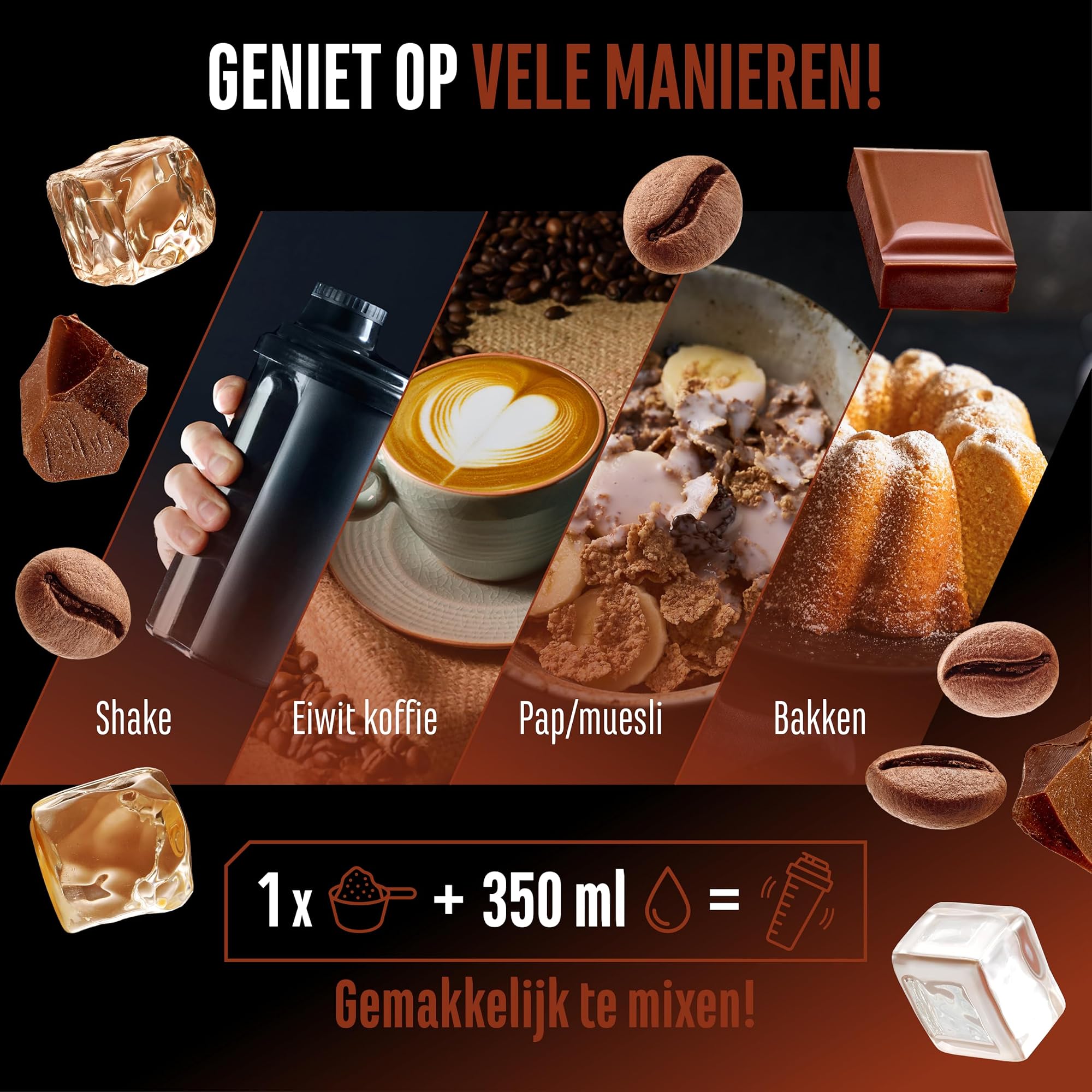 German Elite Nutrition Wheypresso Protein Coffee Dubbele chocolade 908 g - eiwitkoffie met echte instant koffie