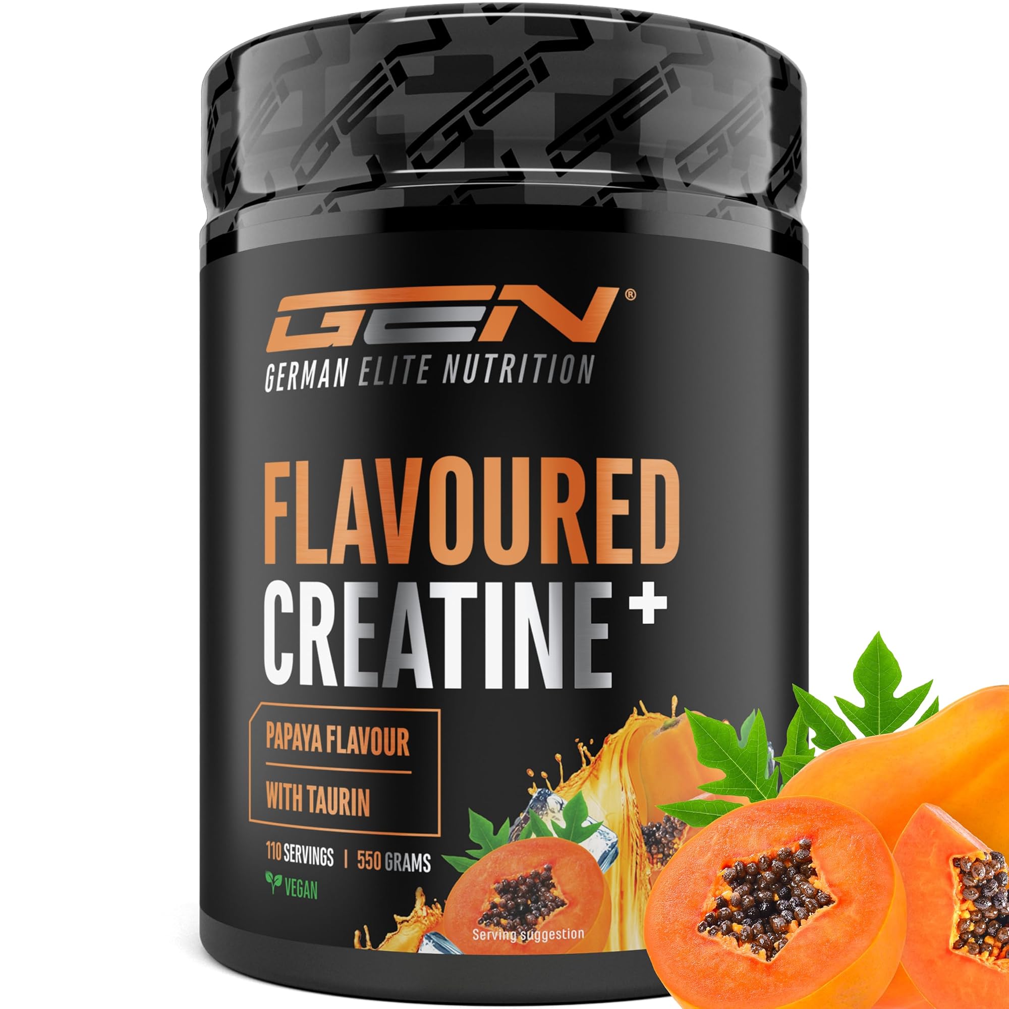 German Elite Nutrition Flavoured Creatine+ Papaya 550 g - sportsupplement | kopen in Nederland en België