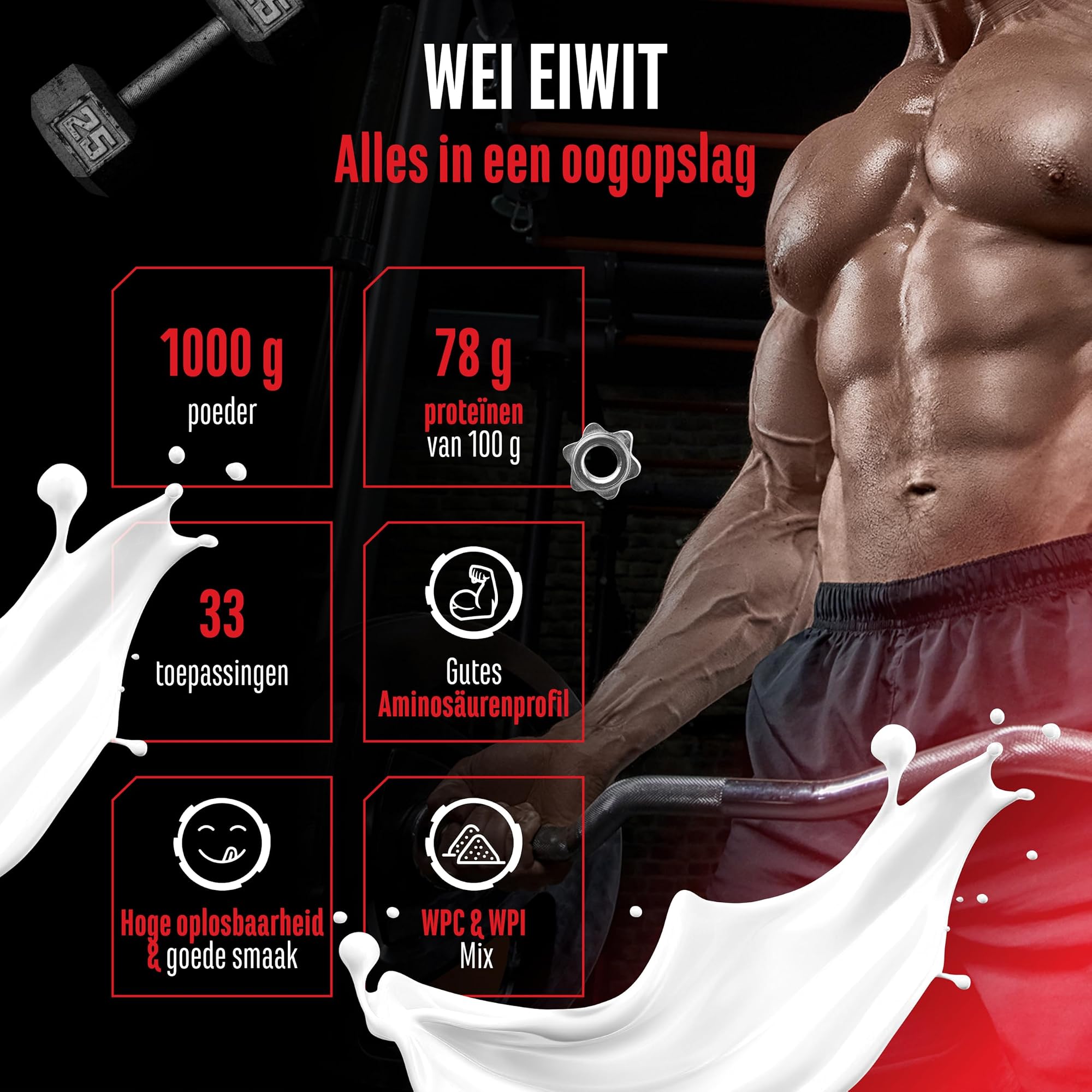 GEN Whey Protein Complex Neutraal 1 kg - alles in een oogopslag: 1000 g, 73,5 g eiwit per 100 g, 33 porties