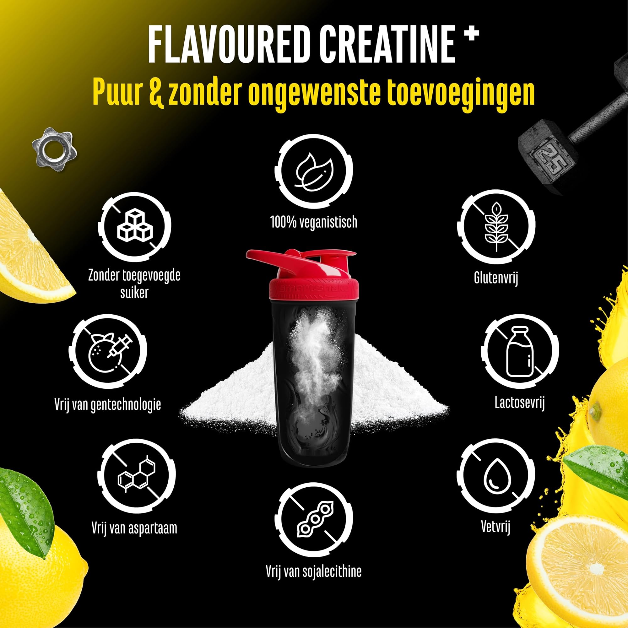 German Elite Nutrition Flavoured Creatine+ Citroen 550 g - sportsupplement voor dagelijks gebruik