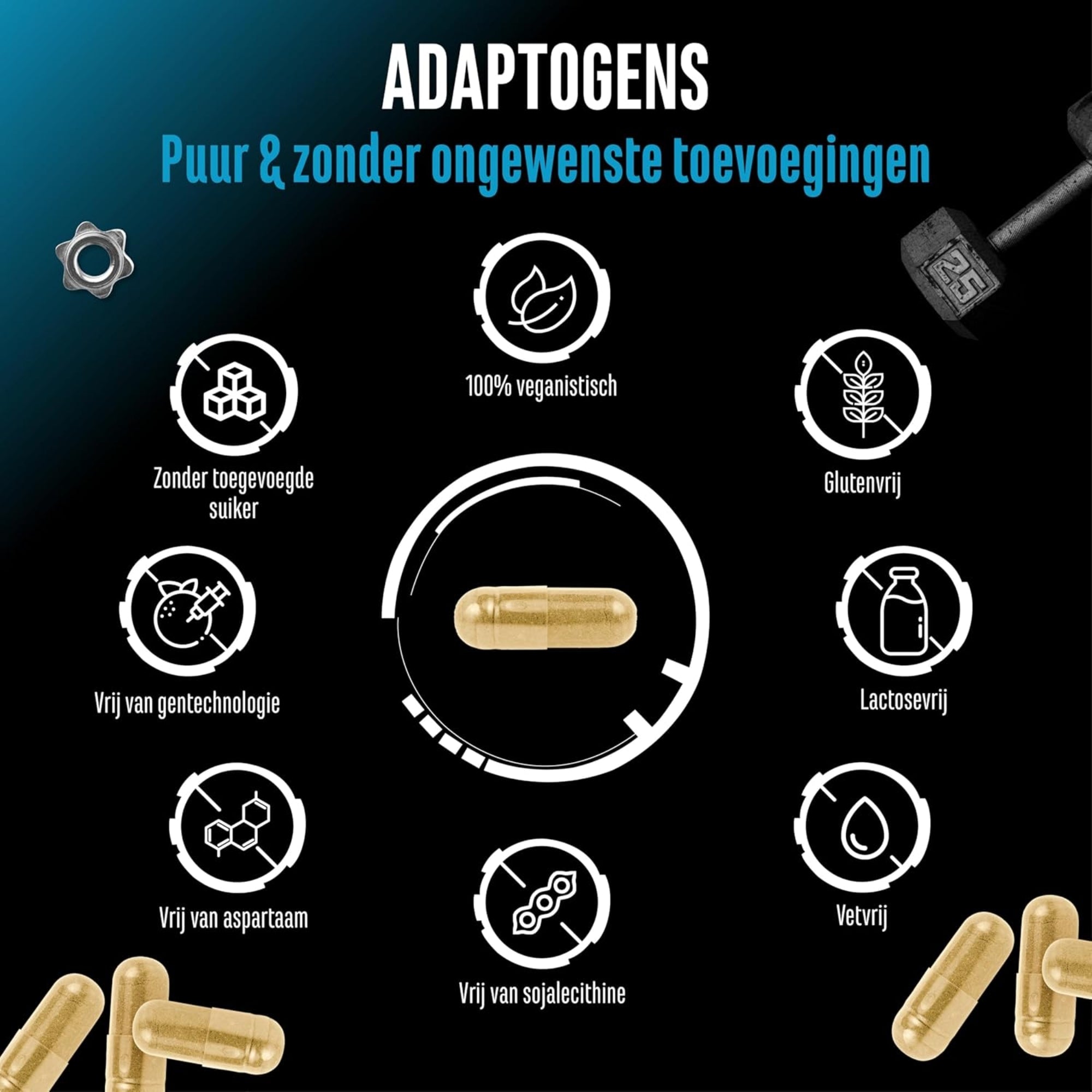 Adaptogene | Anti-Stress &amp; Entspannung | 120 Kapseln | German Elite Nutrition