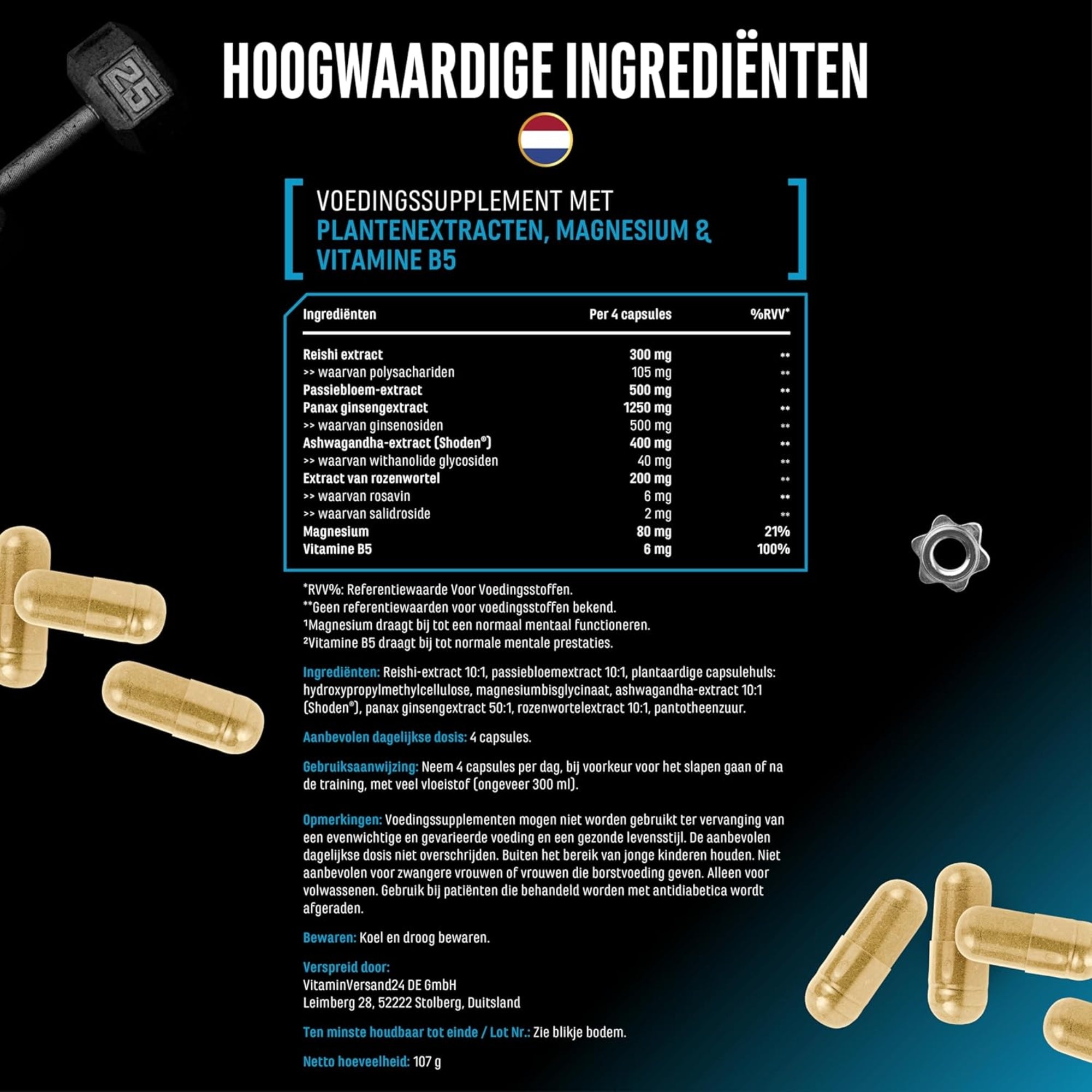 Adaptogene | Anti-Stress &amp; Entspannung | 120 Kapseln | German Elite Nutrition