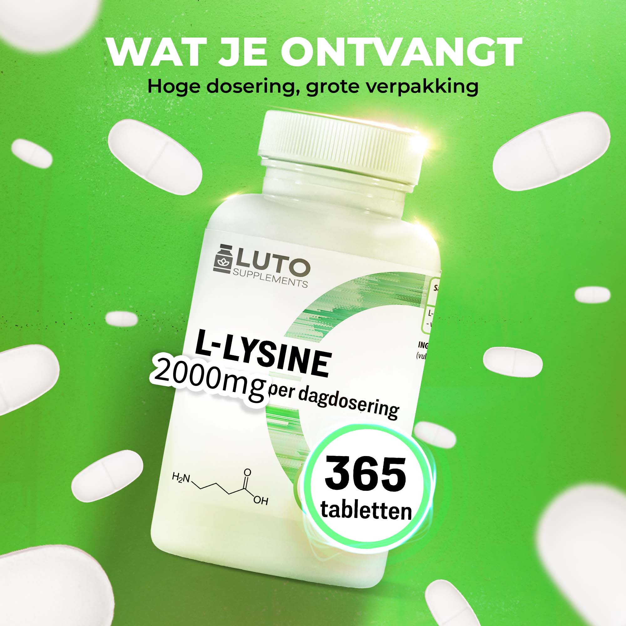 L-Lysin 2000 mg | 365 Tabletten | LUTO Supplements