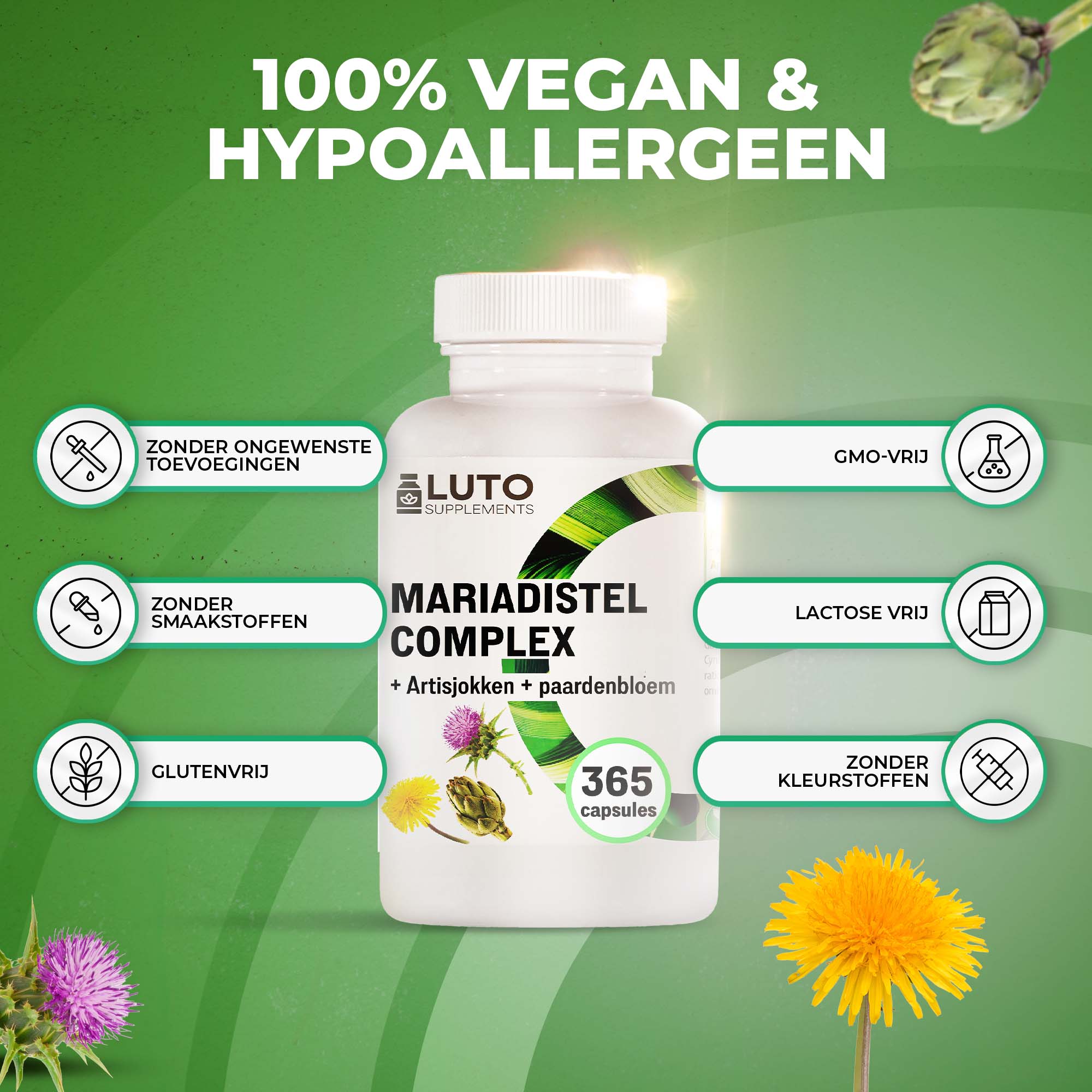 Mariadistel complex | 365 capsules | LUTO Supplements